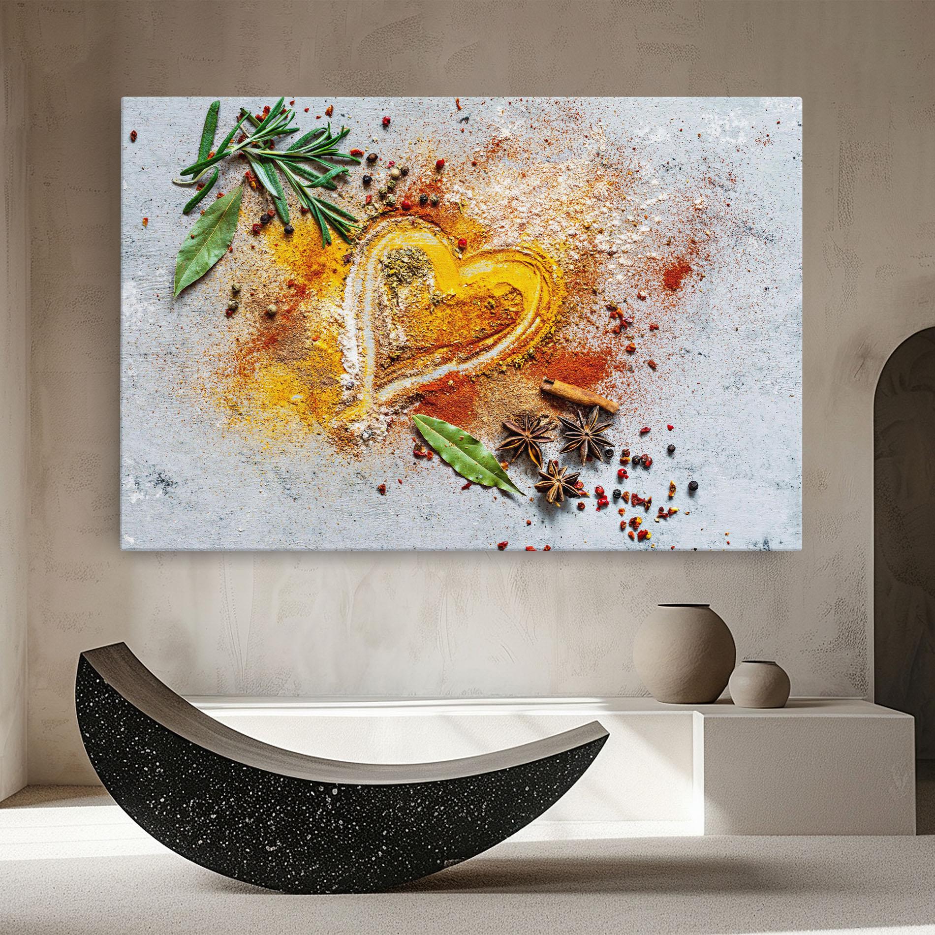 Tablou Canvas Heart Spice Powders mockup 8