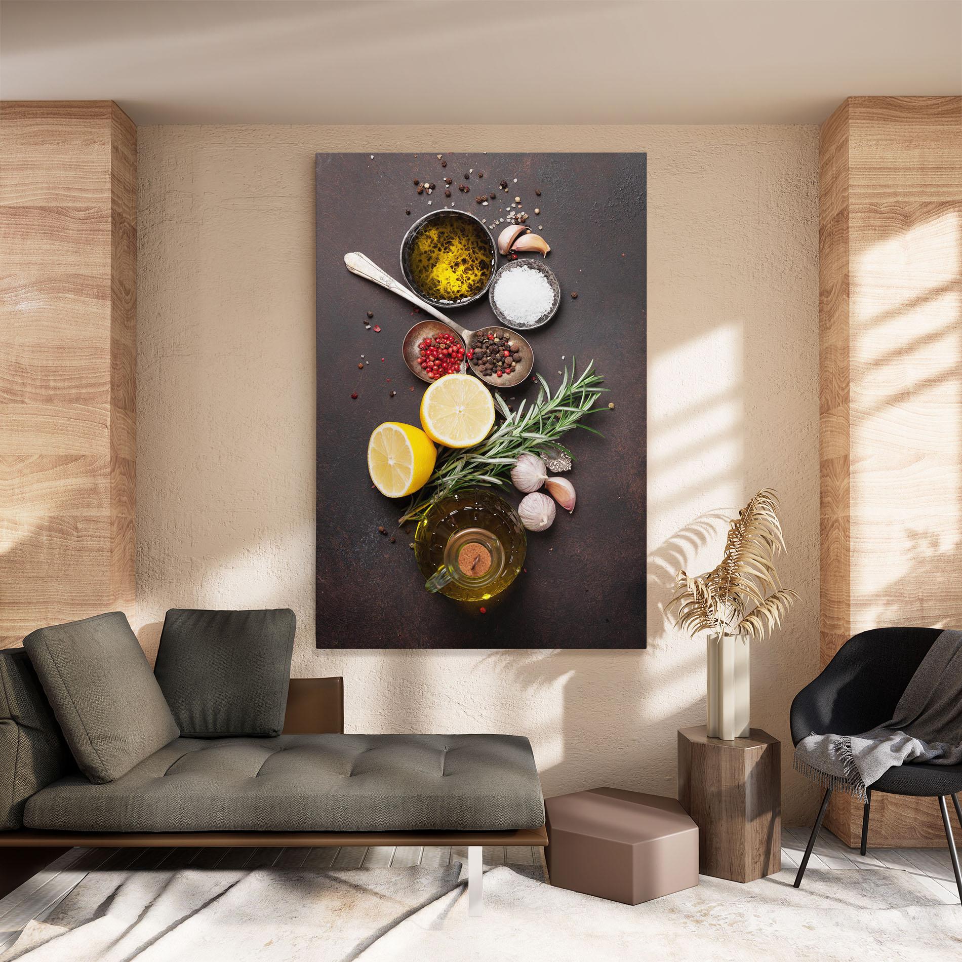 Tablou Canvas Spices On Stone Table mockup 8