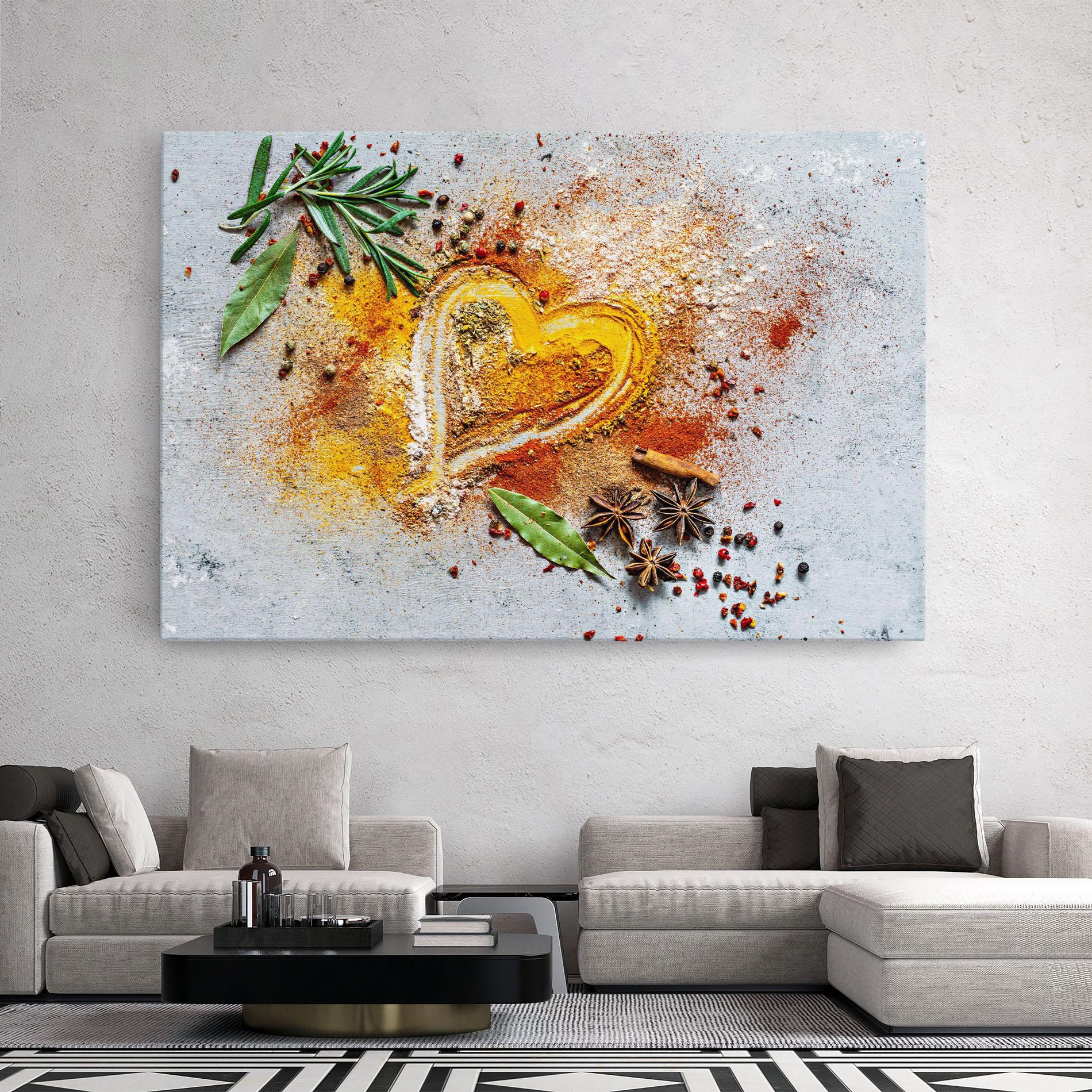 Tablou Canvas Heart Spice Powders mockup 2