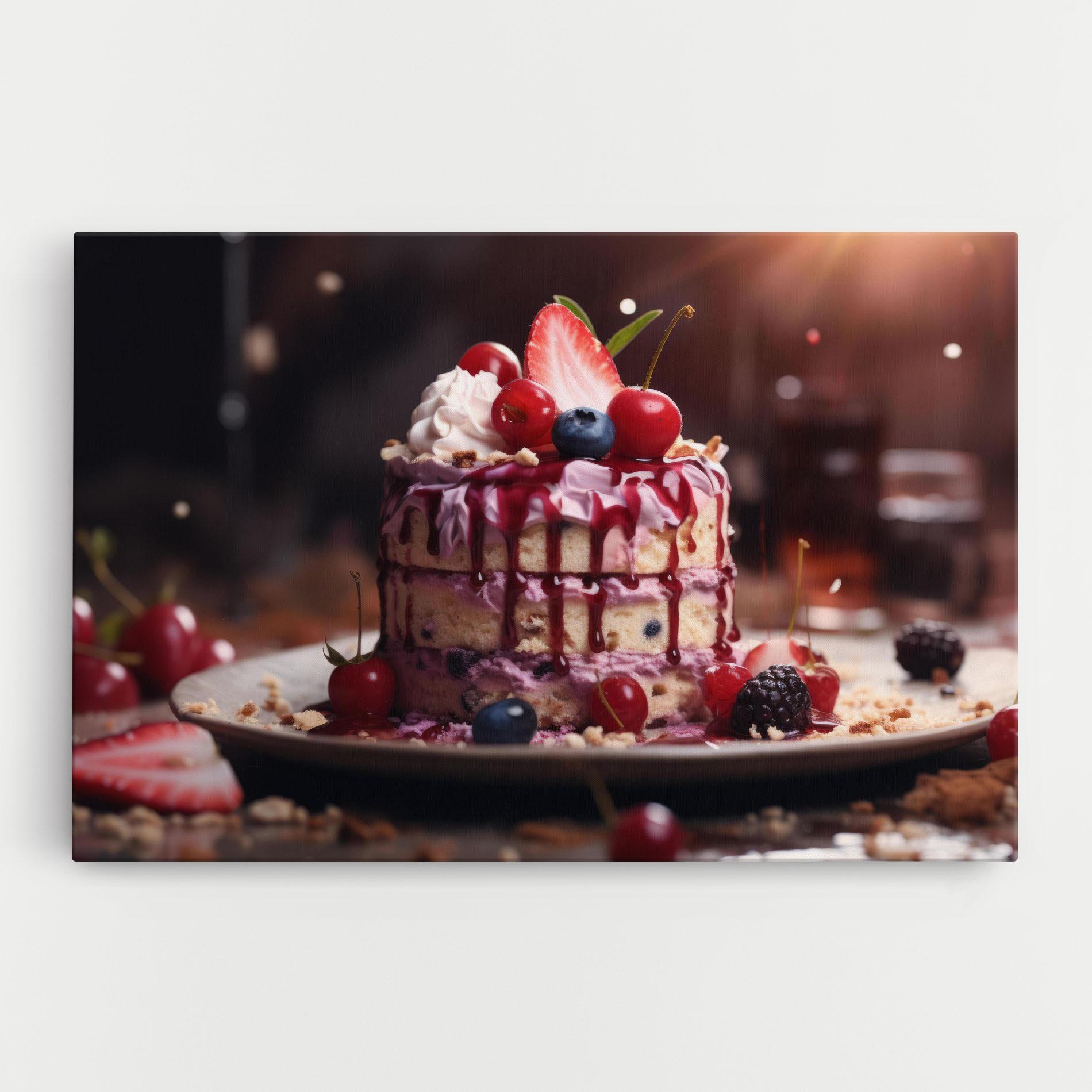 Tablou Canvas Berries Dessert mockup 0