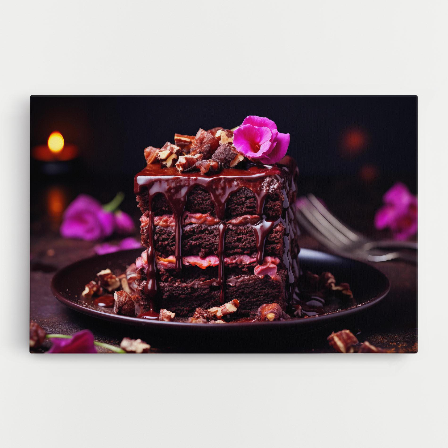 Tablou Canvas Pink Flower Cake mockup 0