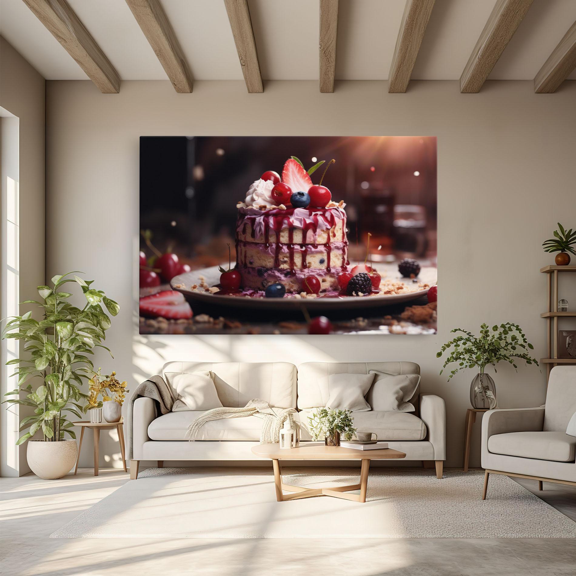 Tablou Canvas Berries Dessert mockup 6