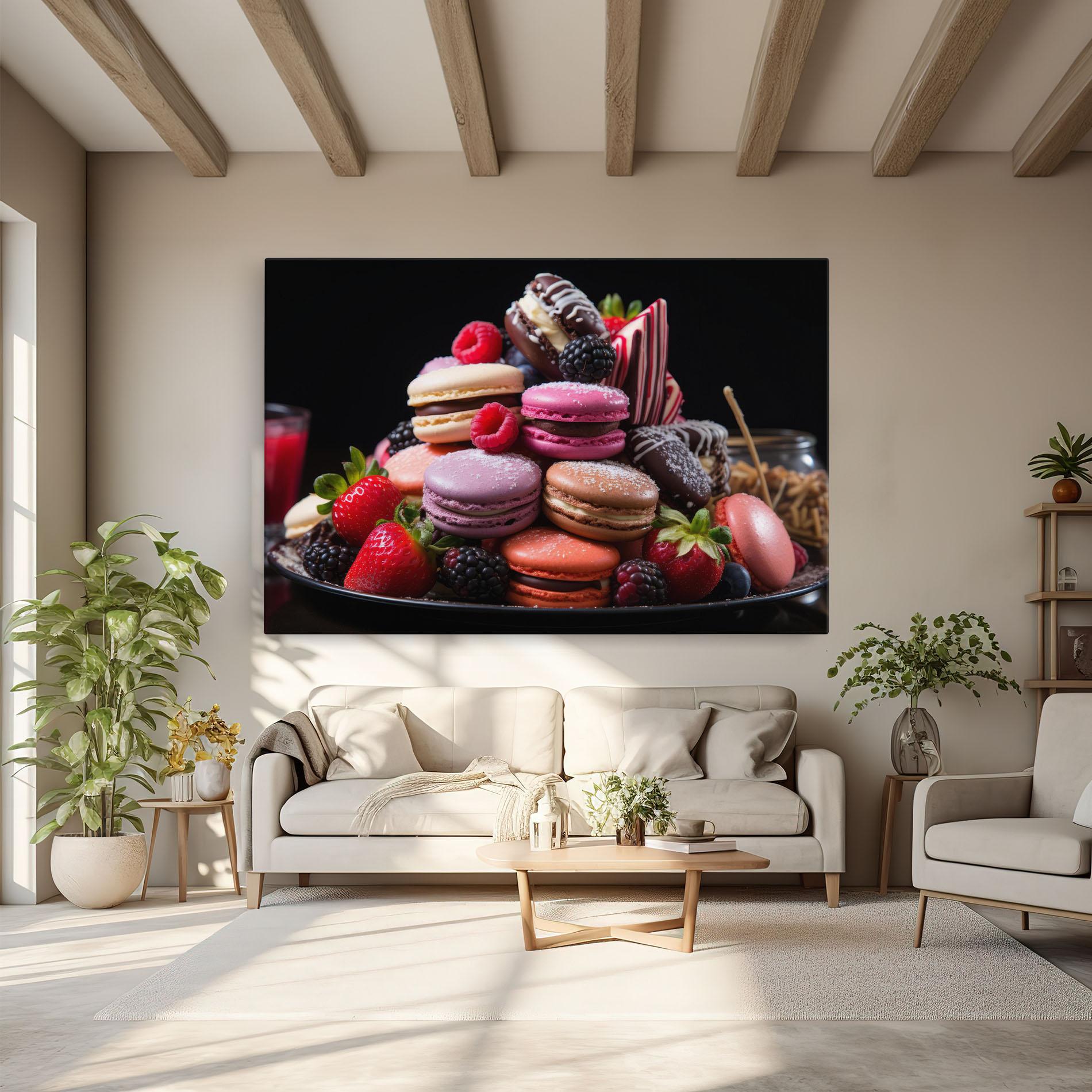 Tablou Canvas Berries Macarons mockup 6