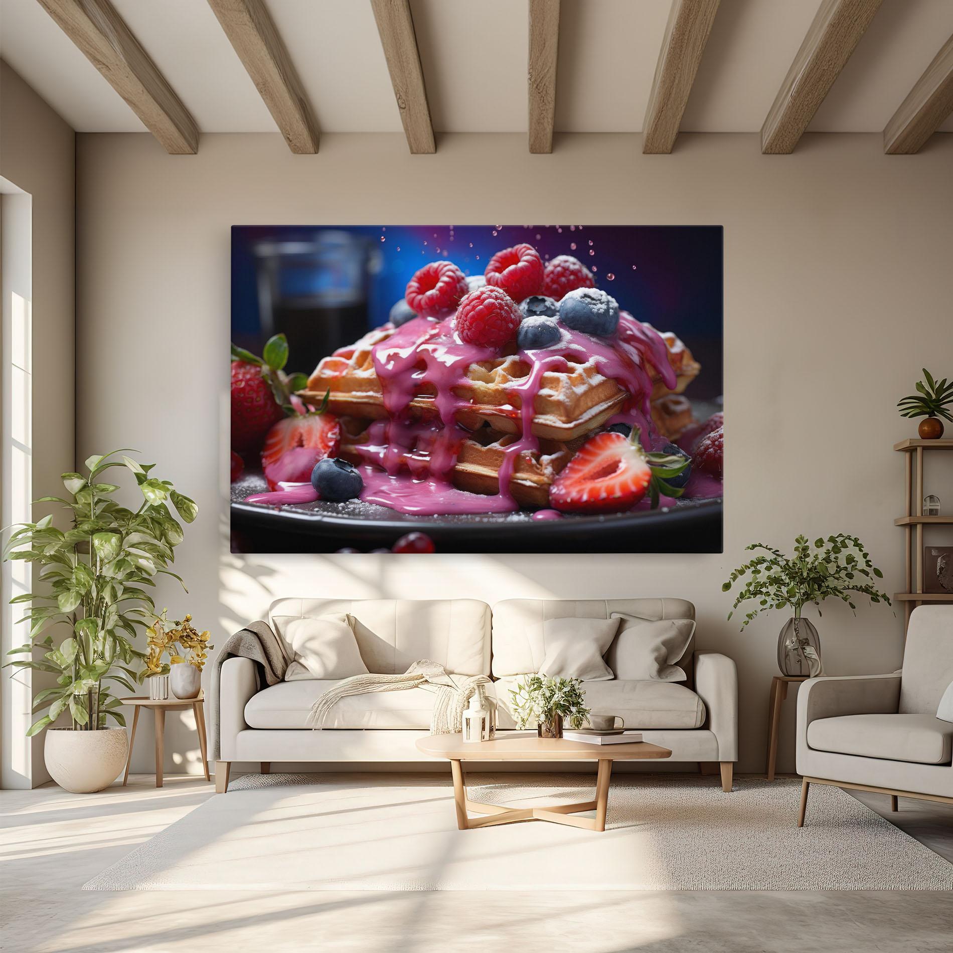Tablou Canvas Berries Waffles mockup 6