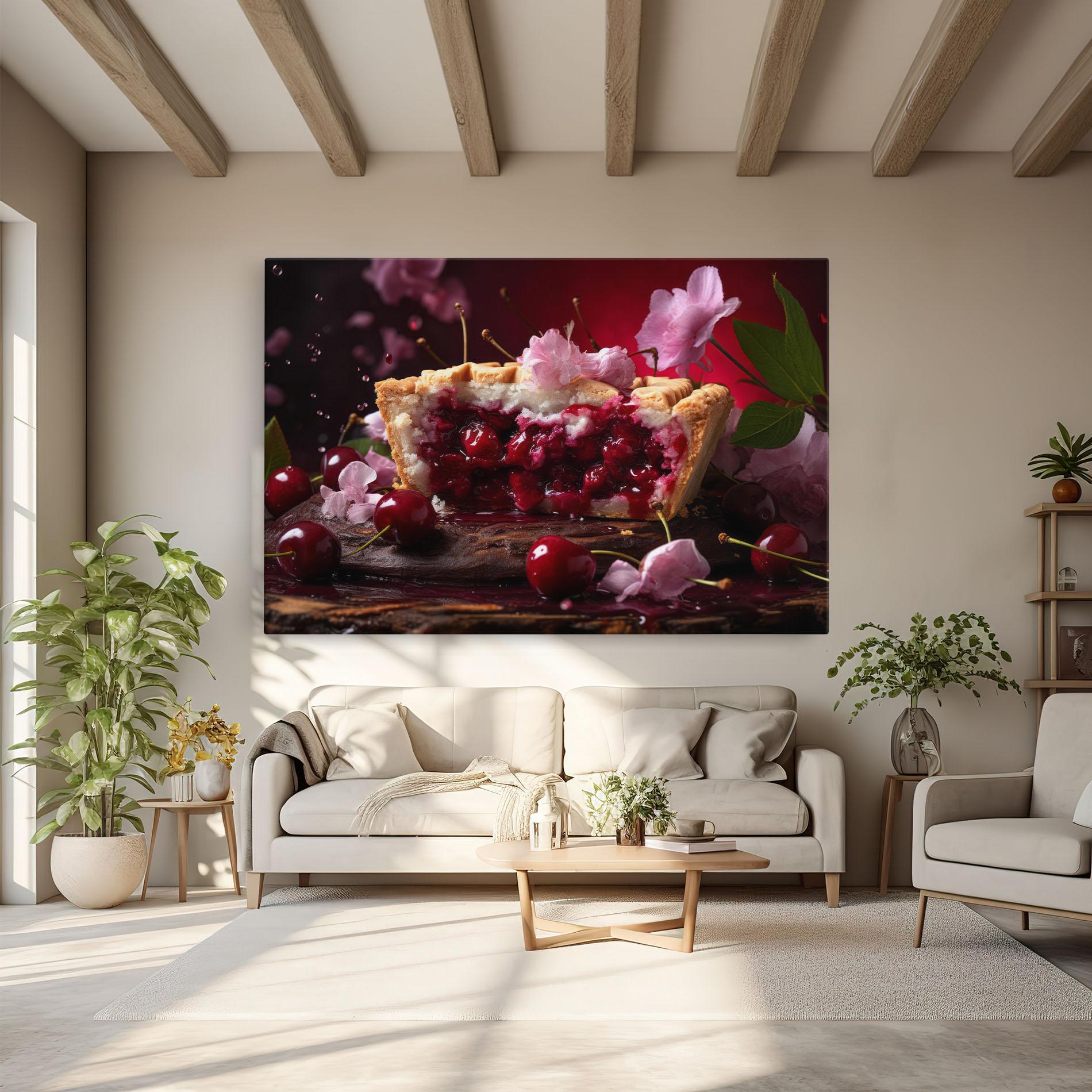 Tablou Canvas Wooden Table Cherries mockup 6