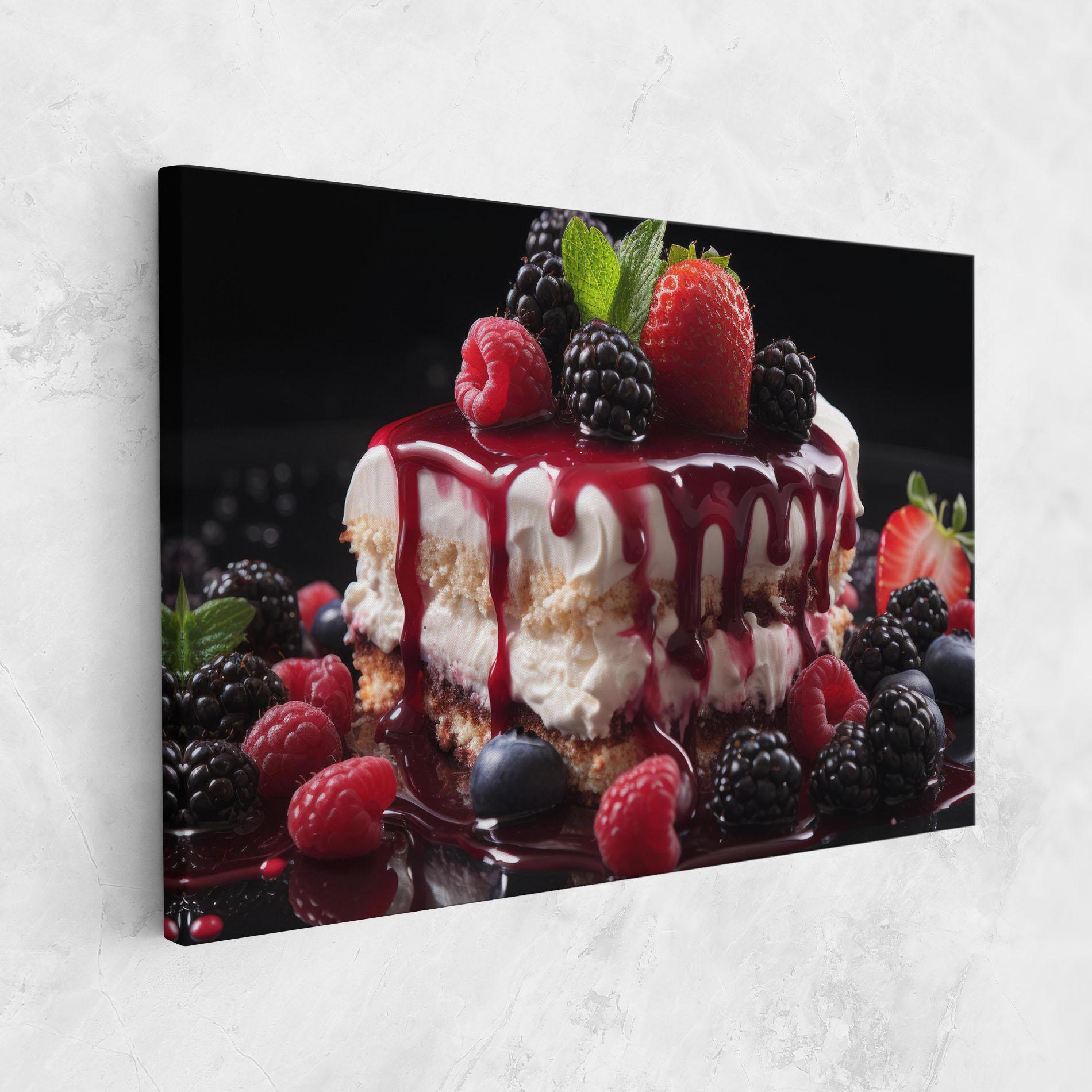 Tablou Canvas Berries Cream Dessert mockup 1