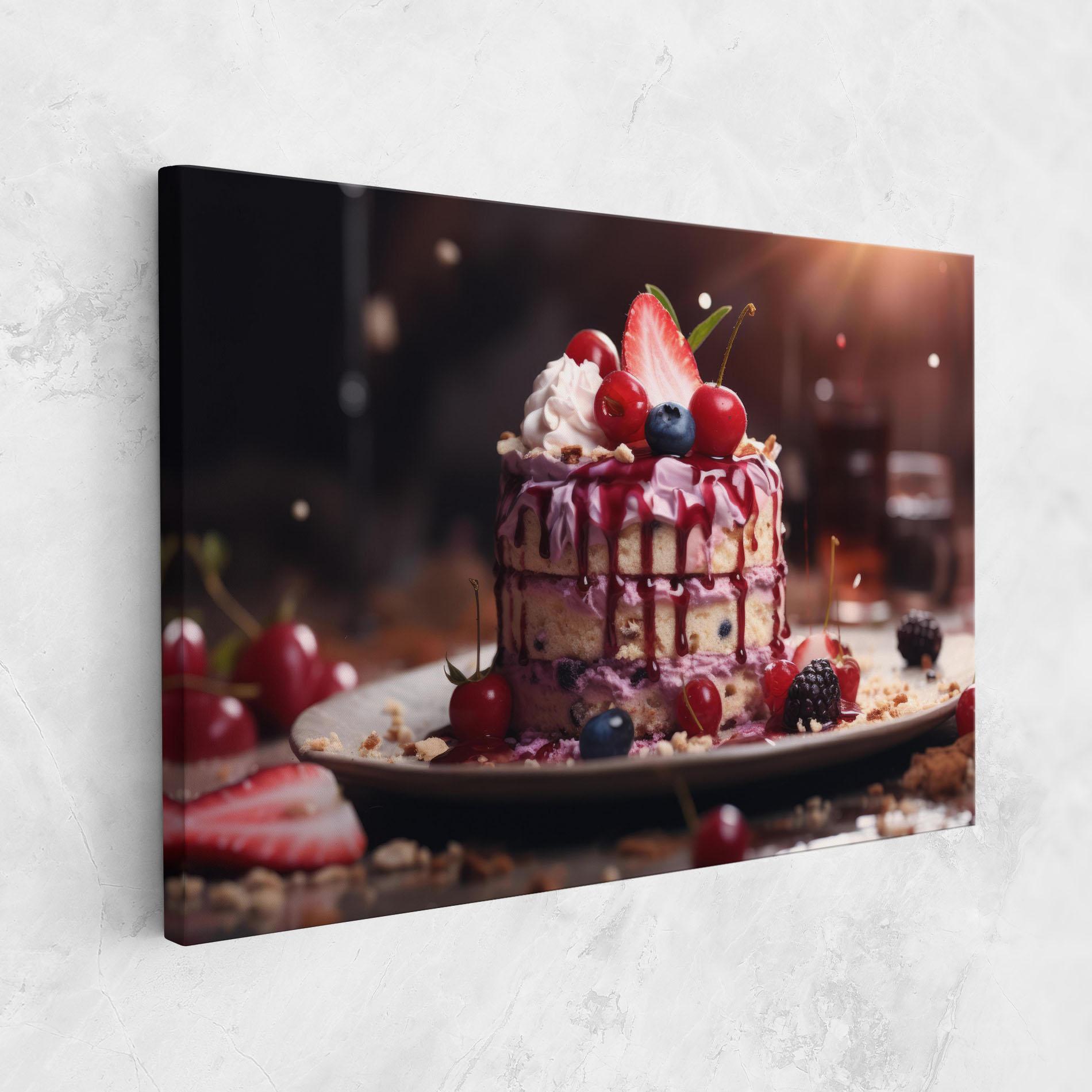 Tablou Canvas Berries Dessert mockup 1