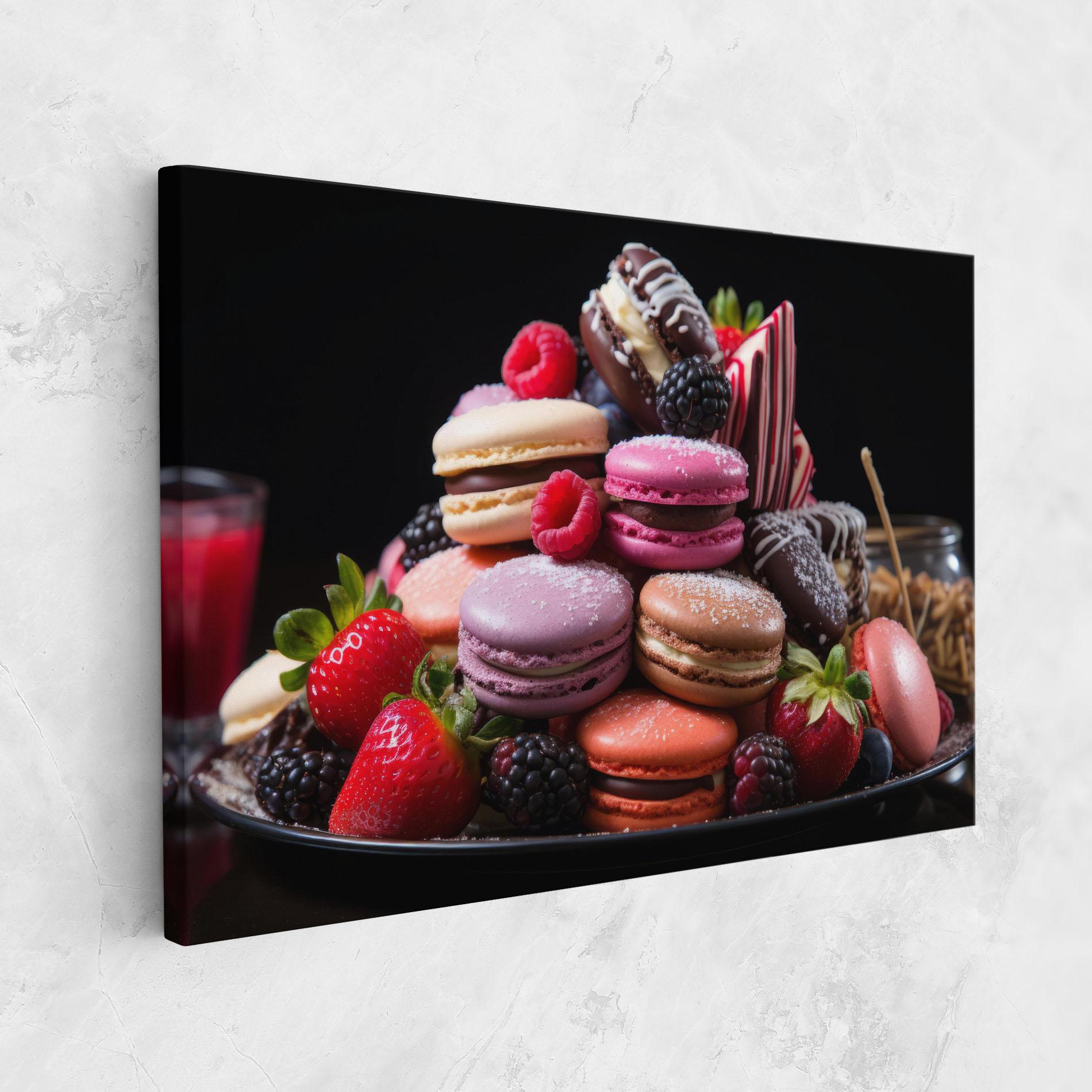 Tablou Canvas Berries Macarons mockup 1