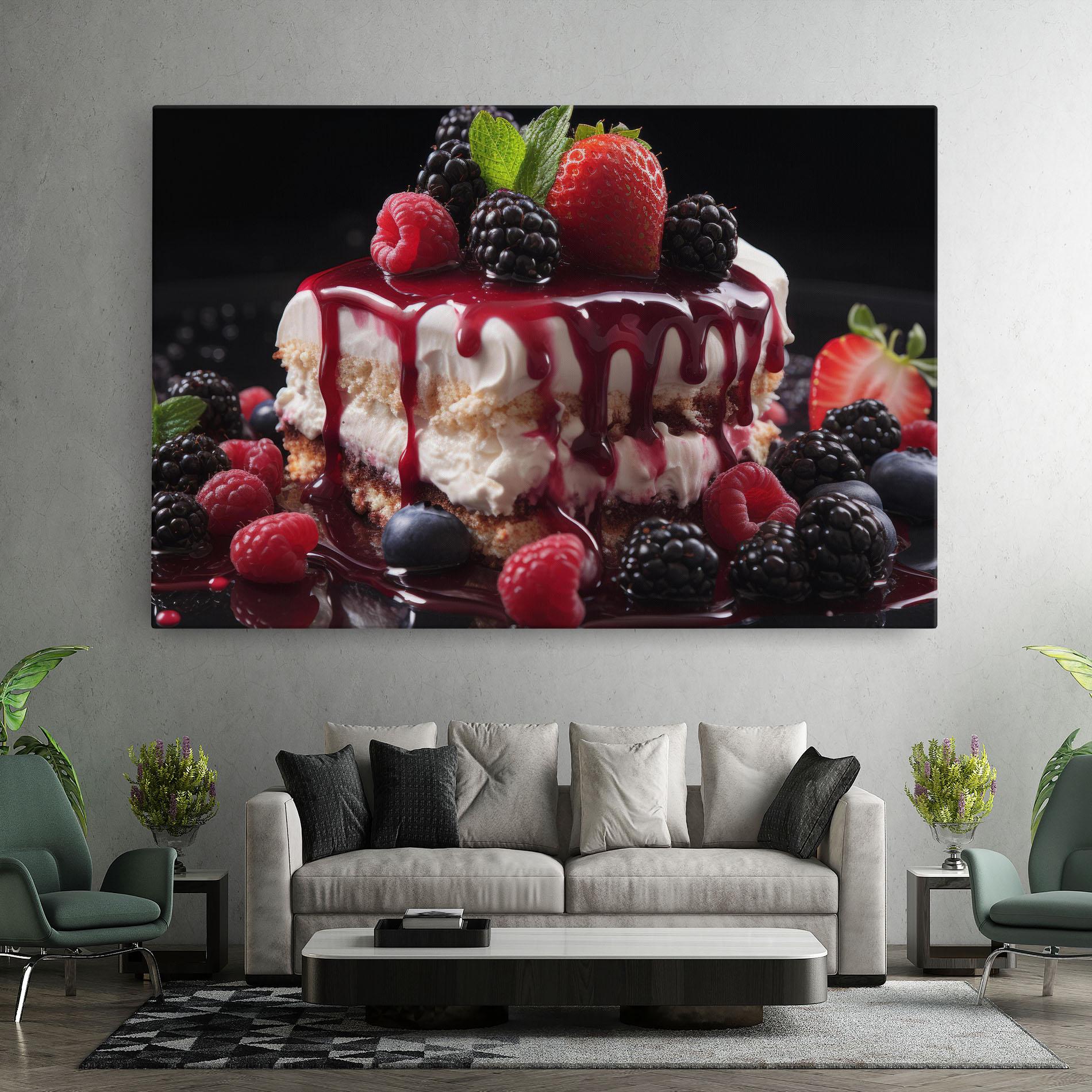 Tablou Canvas Berries Cream Dessert mockup 7