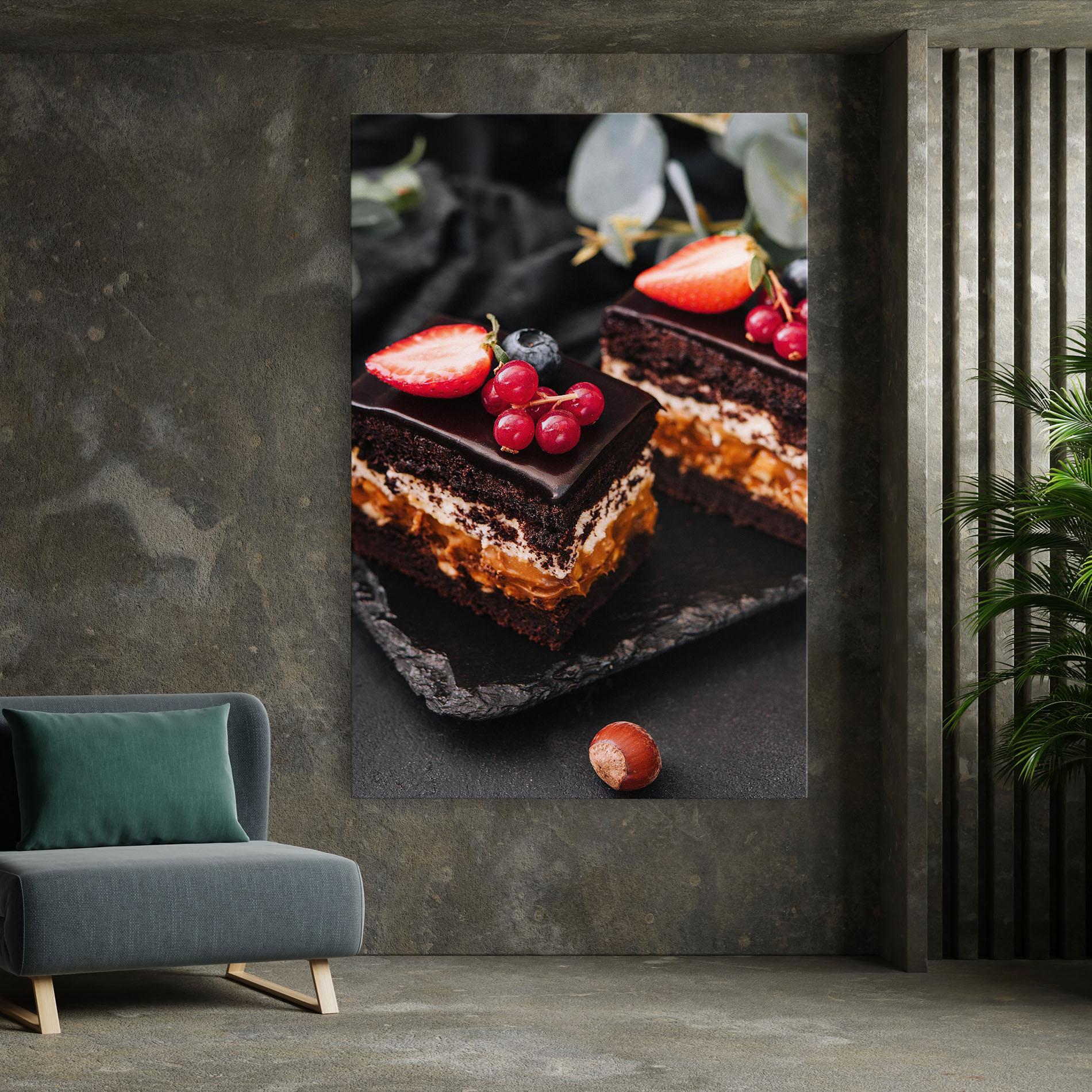 Tablou Canvas Chocolate Berries Cake mockup 7