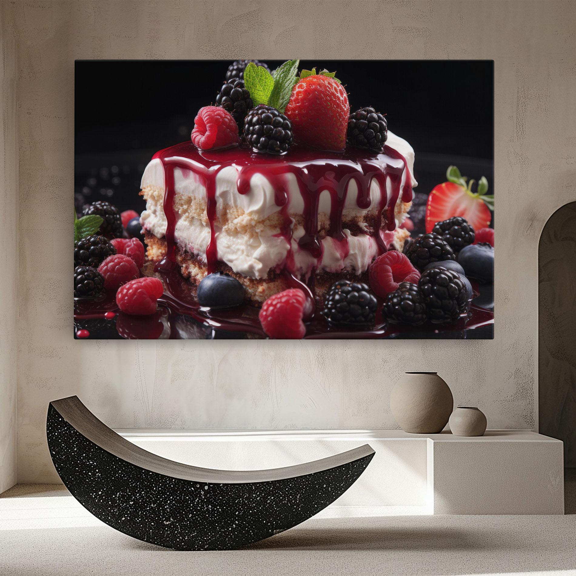 Tablou Canvas Berries Cream Dessert mockup 8
