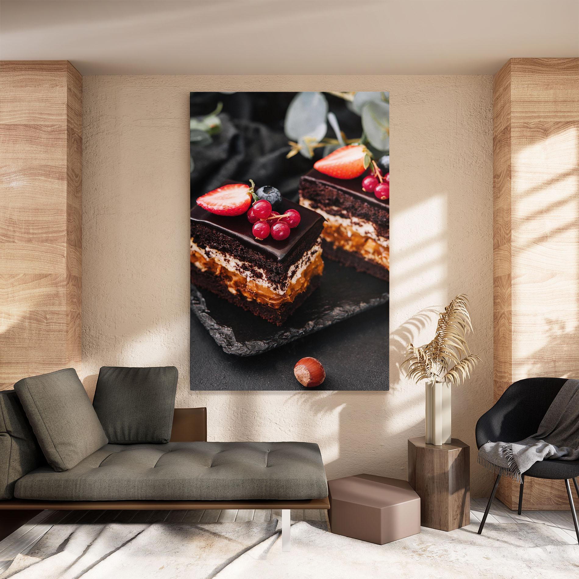 Tablou Canvas Chocolate Berries Cake mockup 8