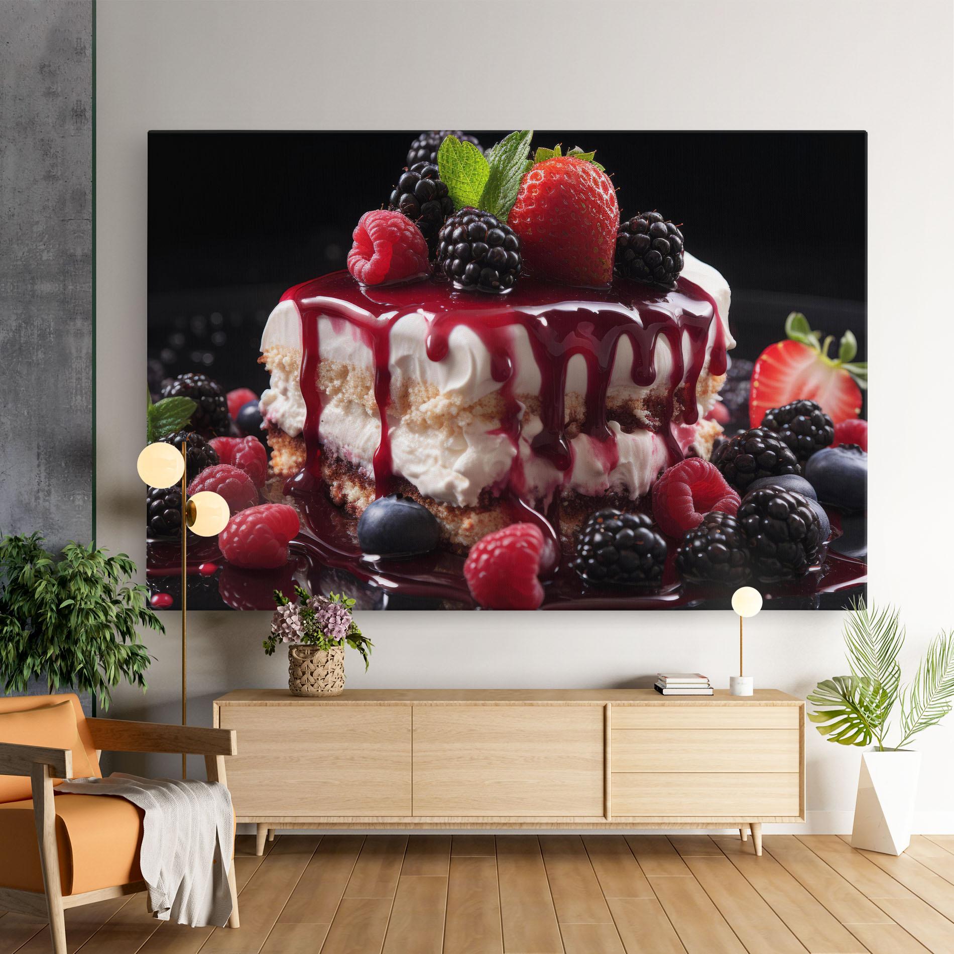 Tablou Canvas Berries Cream Dessert mockup 9