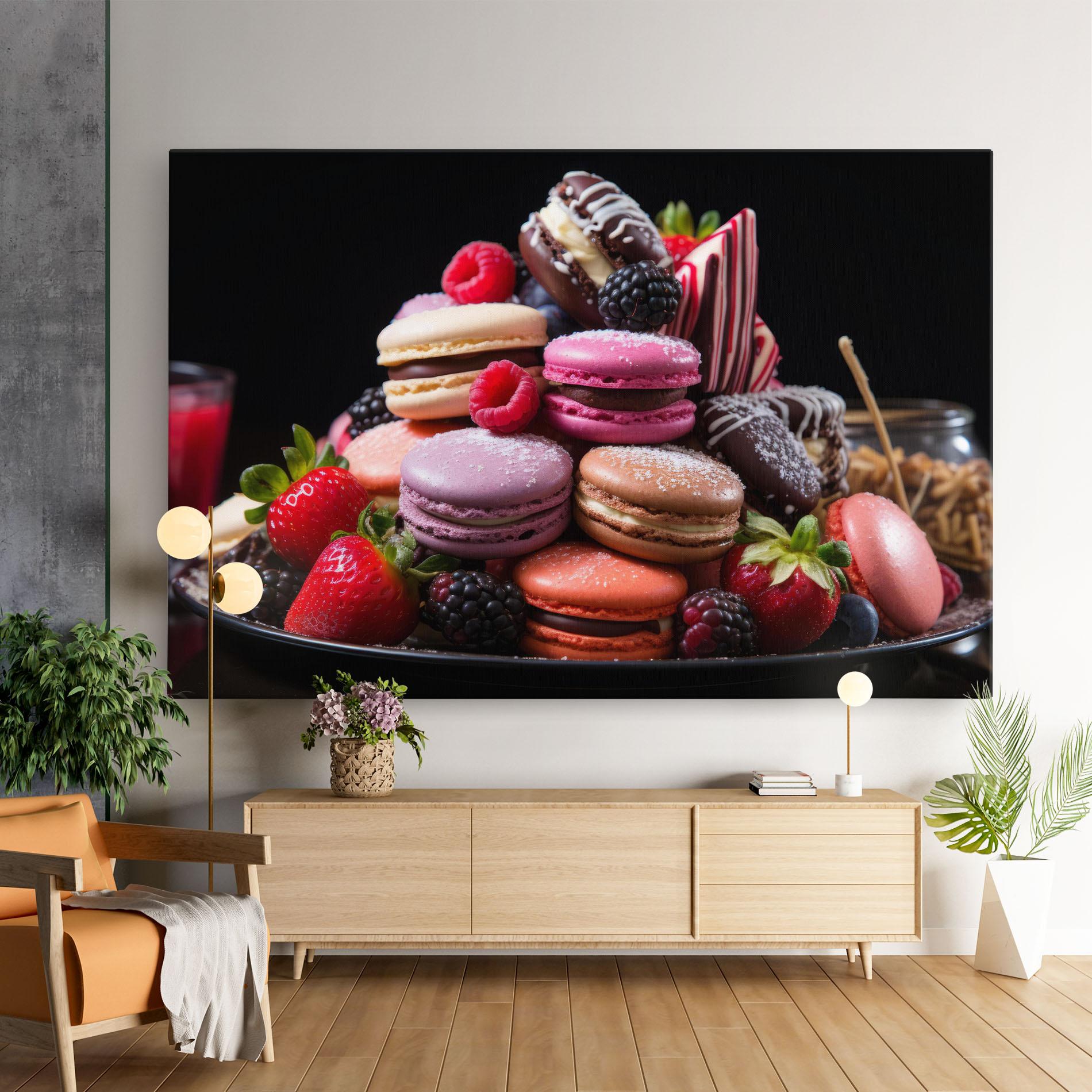 Tablou Canvas Berries Macarons mockup 9