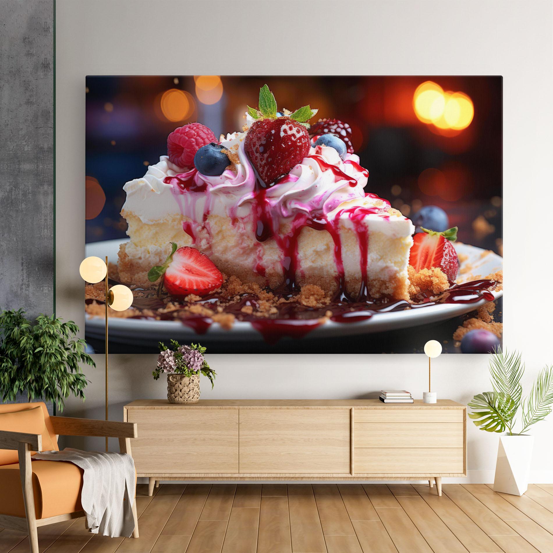 Tablou Canvas Cheesecake Berries mockup 9