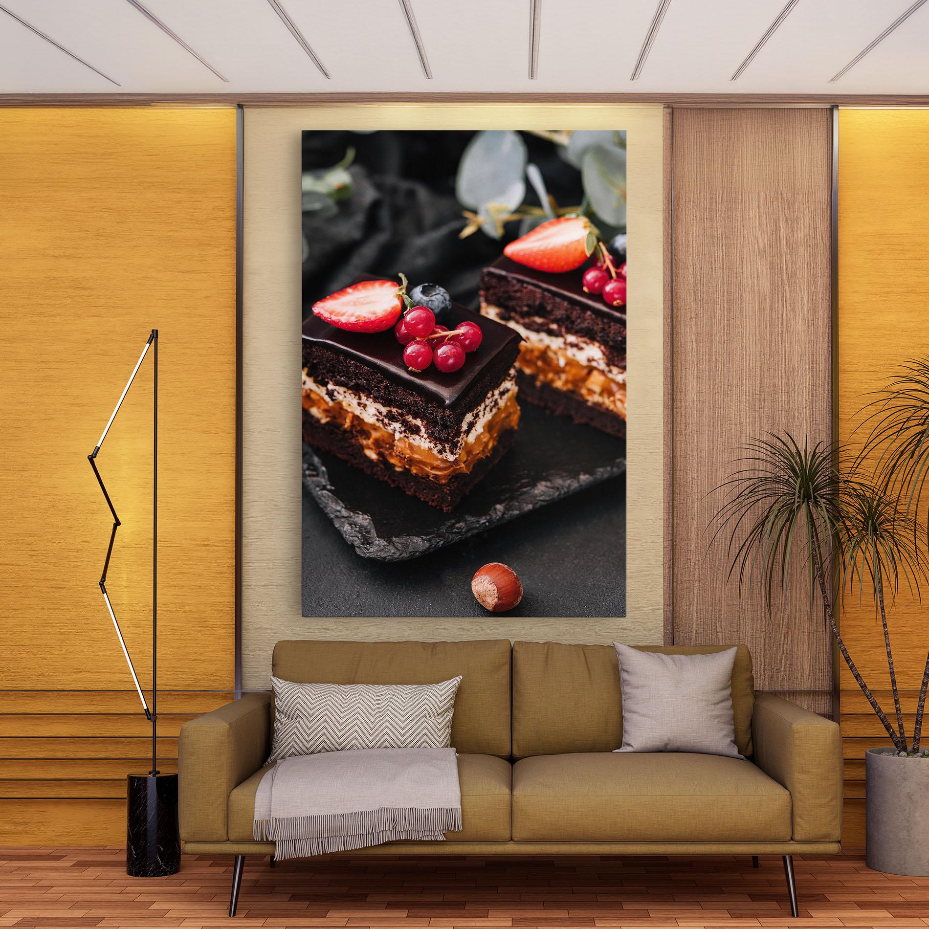 Tablou Canvas Chocolate Berries Cake mockup 9