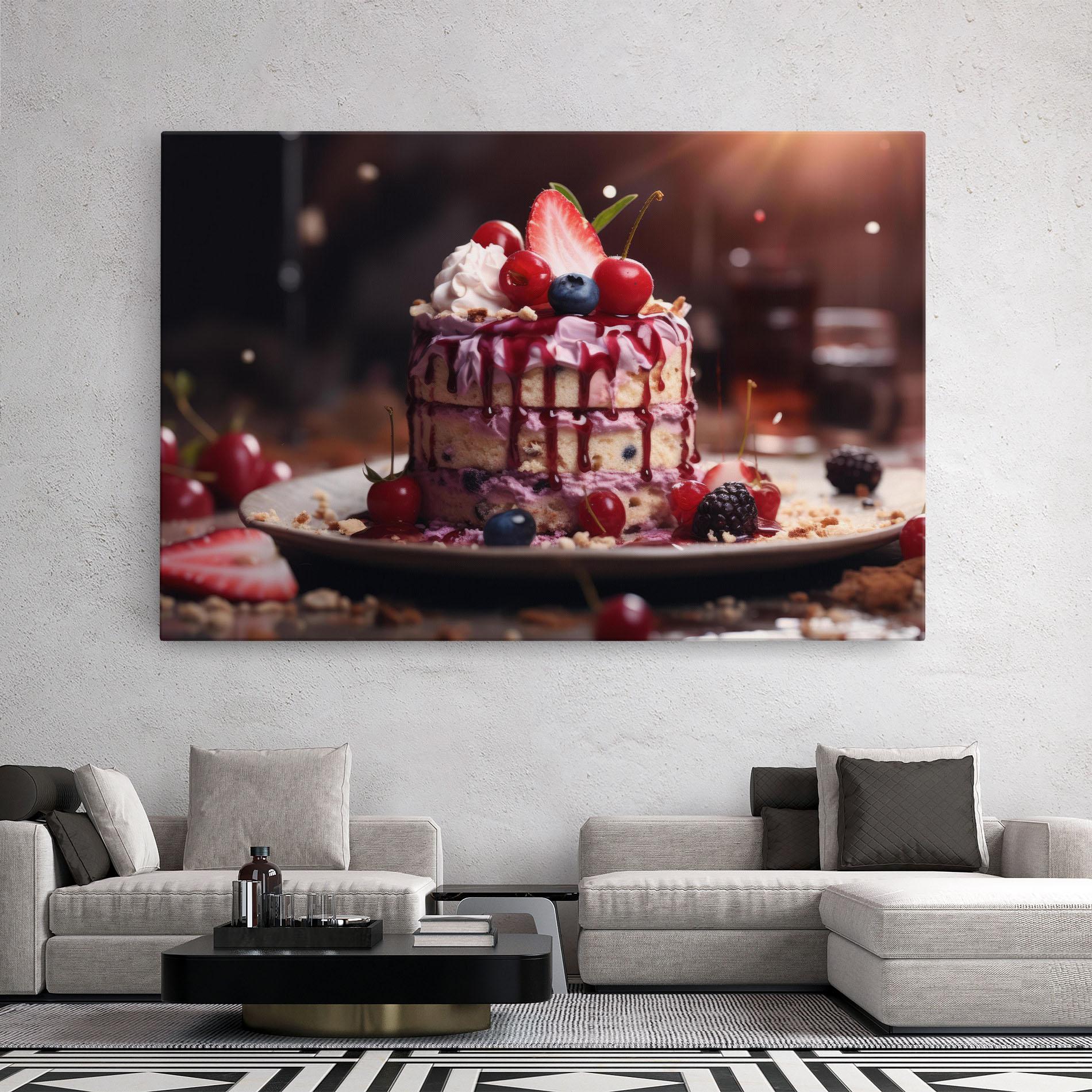 Tablou Canvas Berries Dessert mockup 2