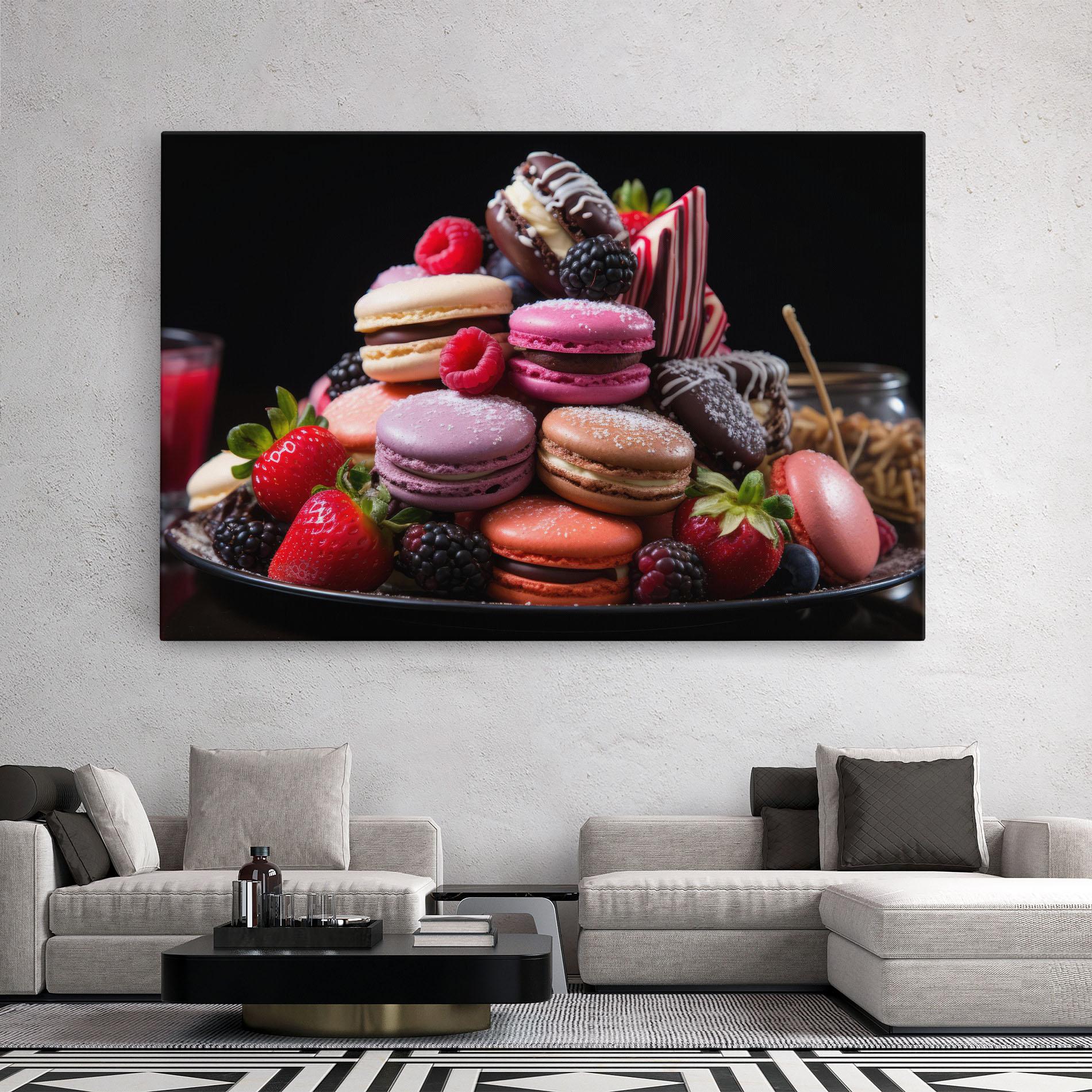 Tablou Canvas Berries Macarons mockup 2