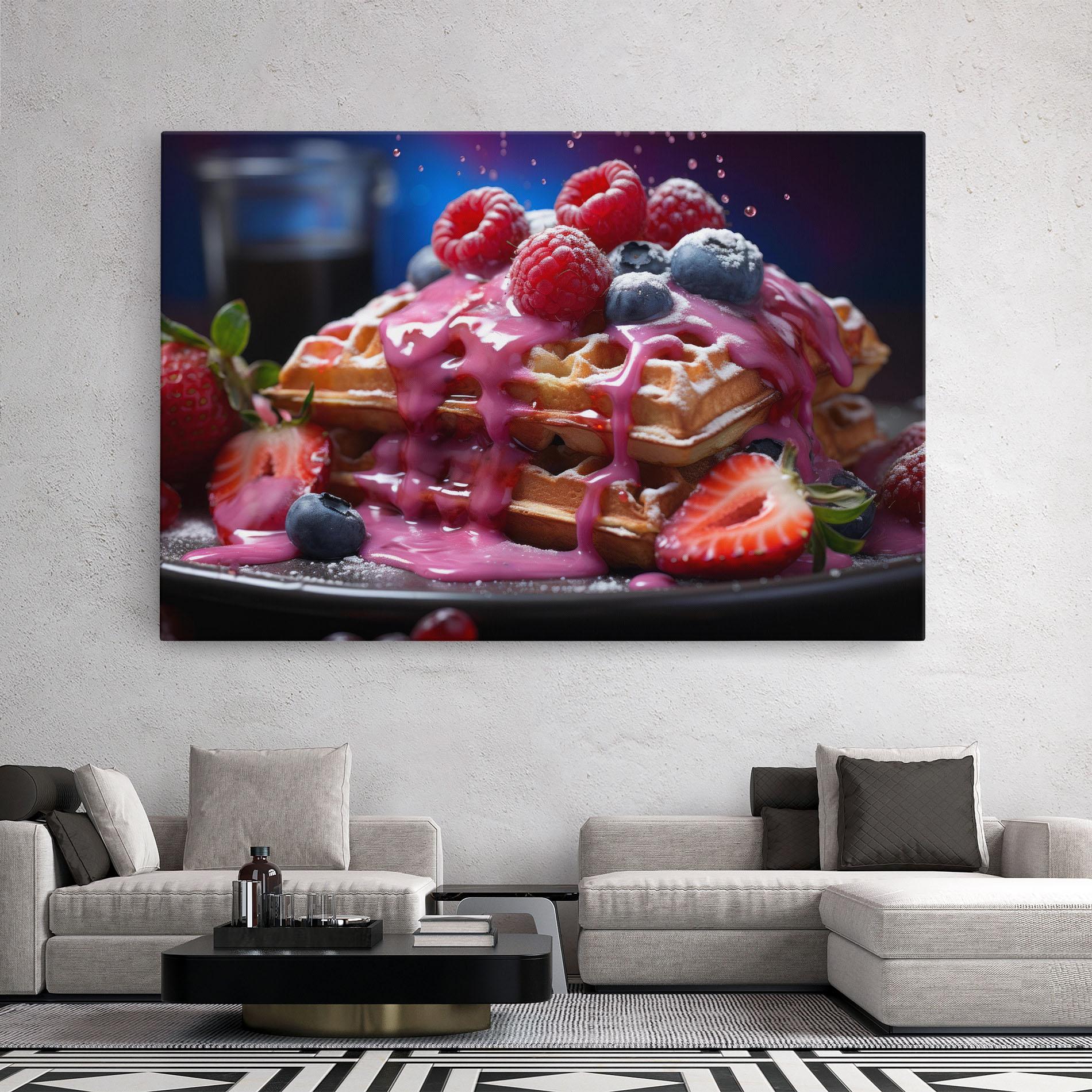 Tablou Canvas Berries Waffles mockup 2