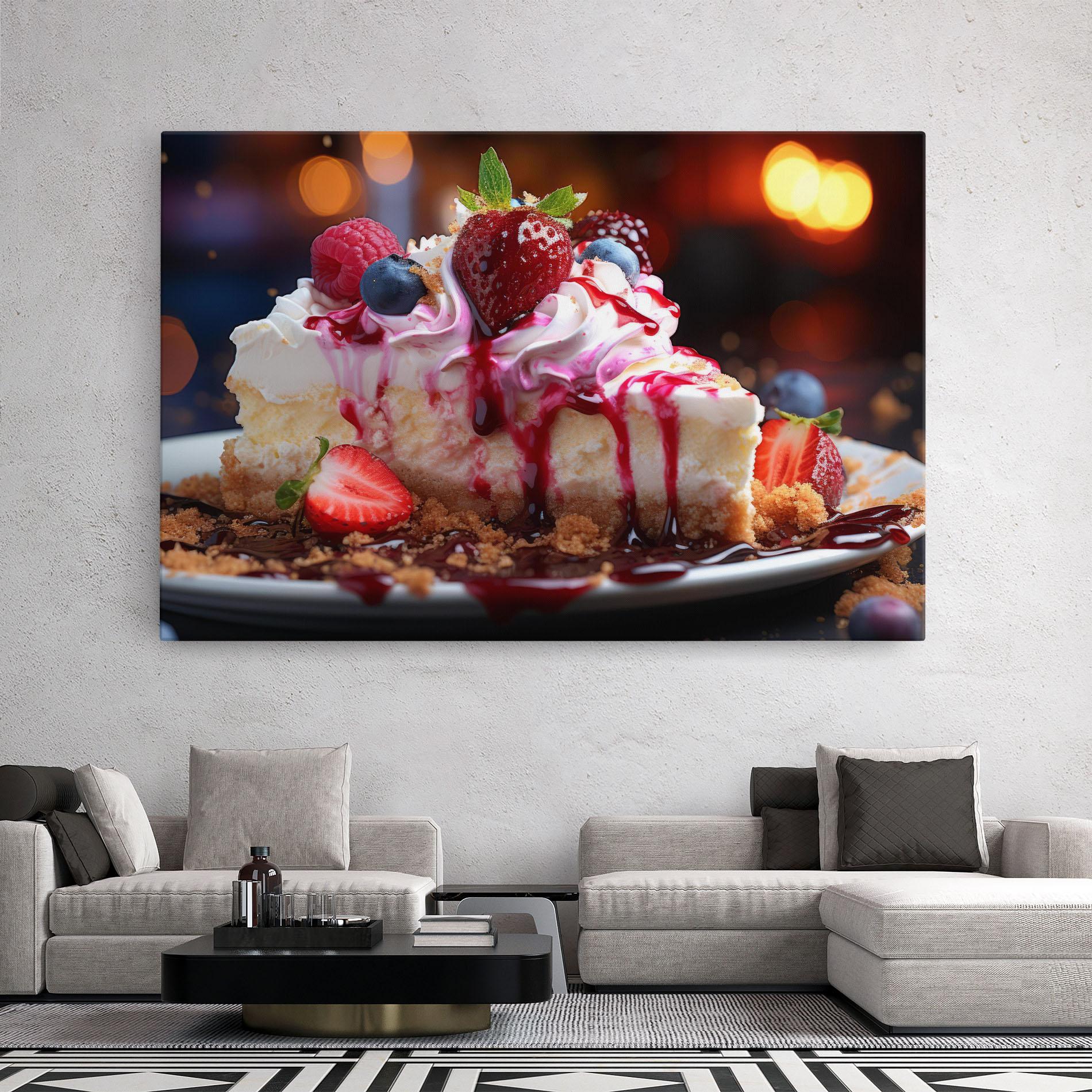 Tablou Canvas Cheesecake Berries mockup 2
