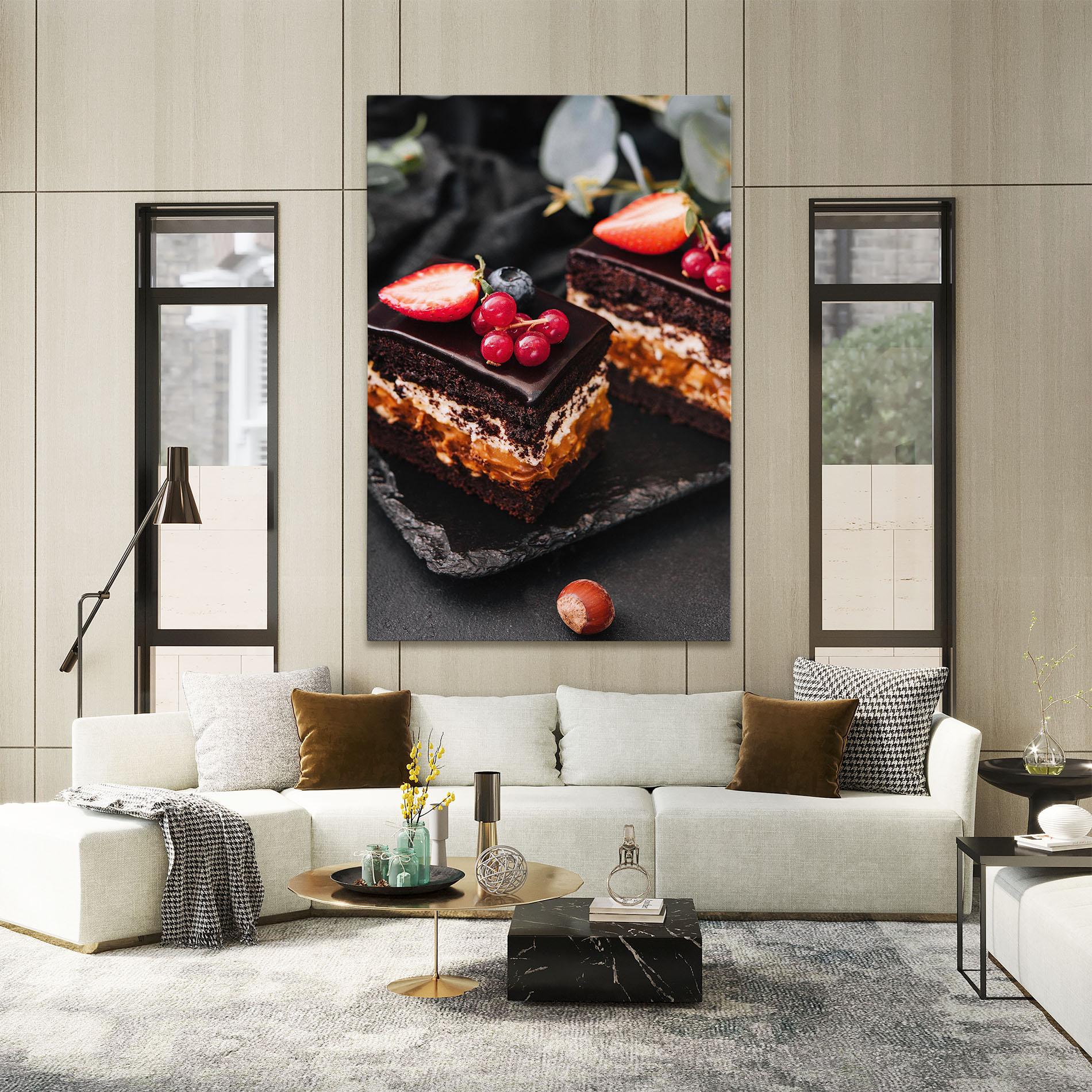 Tablou Canvas Chocolate Berries Cake mockup 2