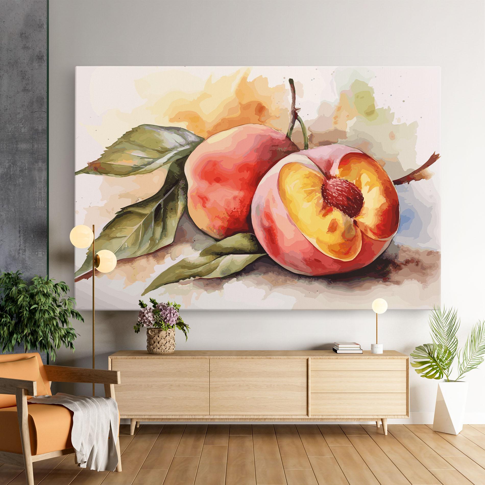 Tablou Canvas Watercolor Peach mockup 9