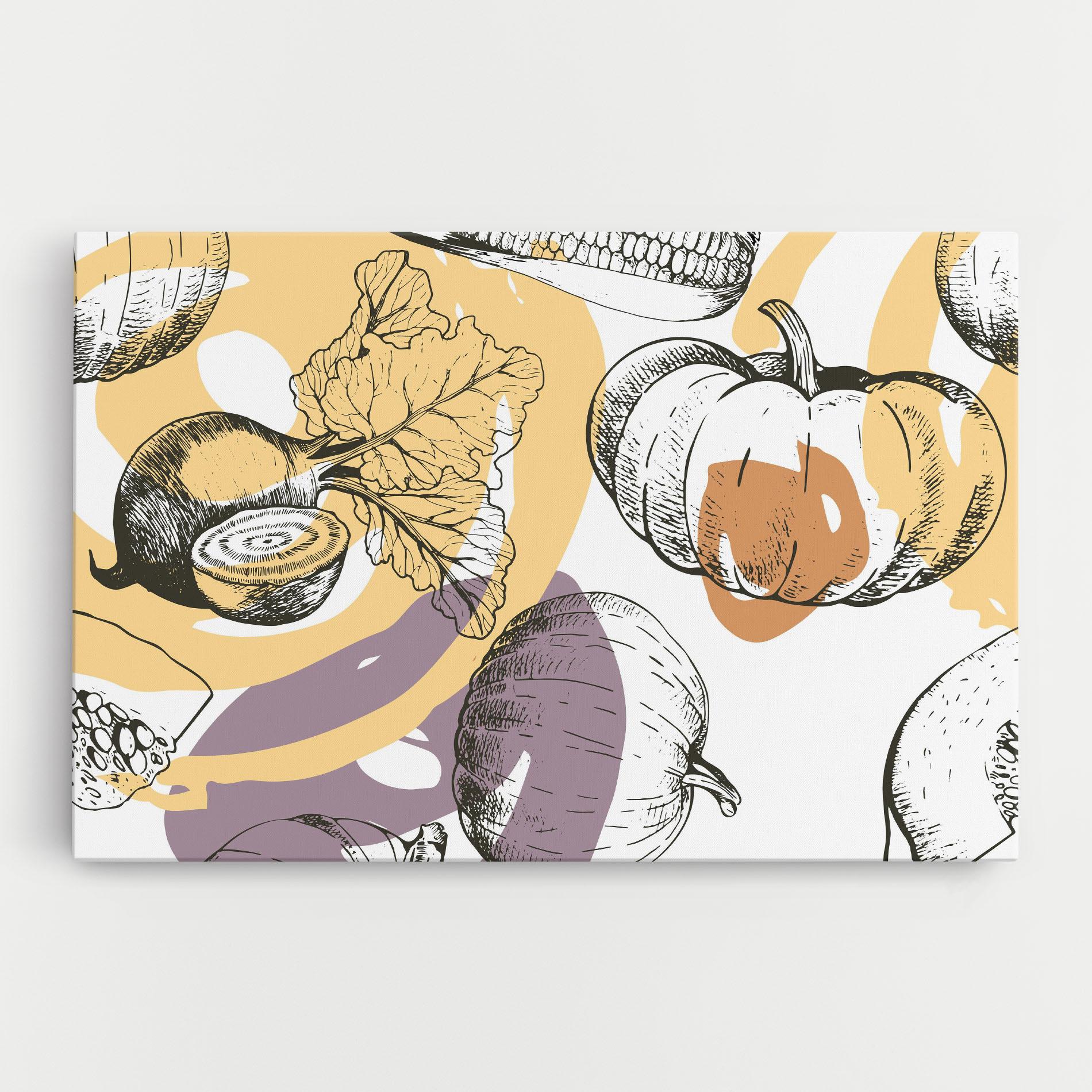 Tablou Canvas Cream Vegetables Art mockup 0