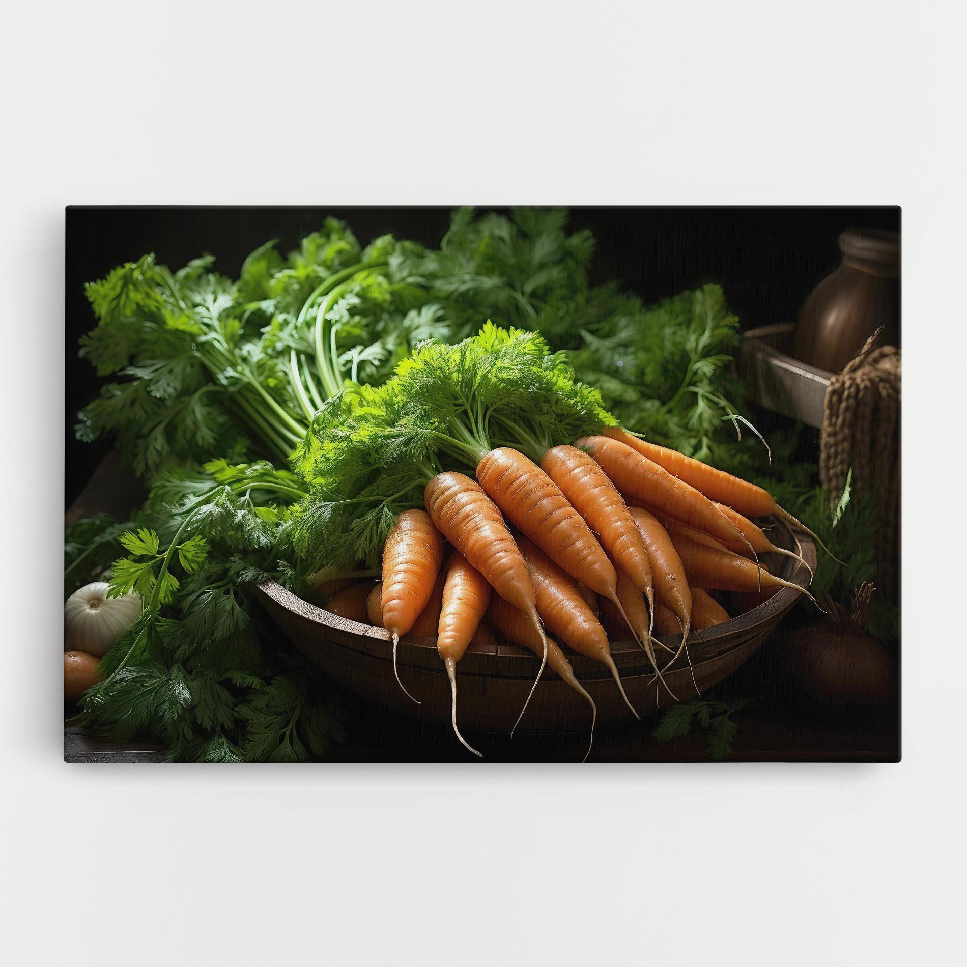 Tablou Canvas Fresh Carrots Basket mockup 0