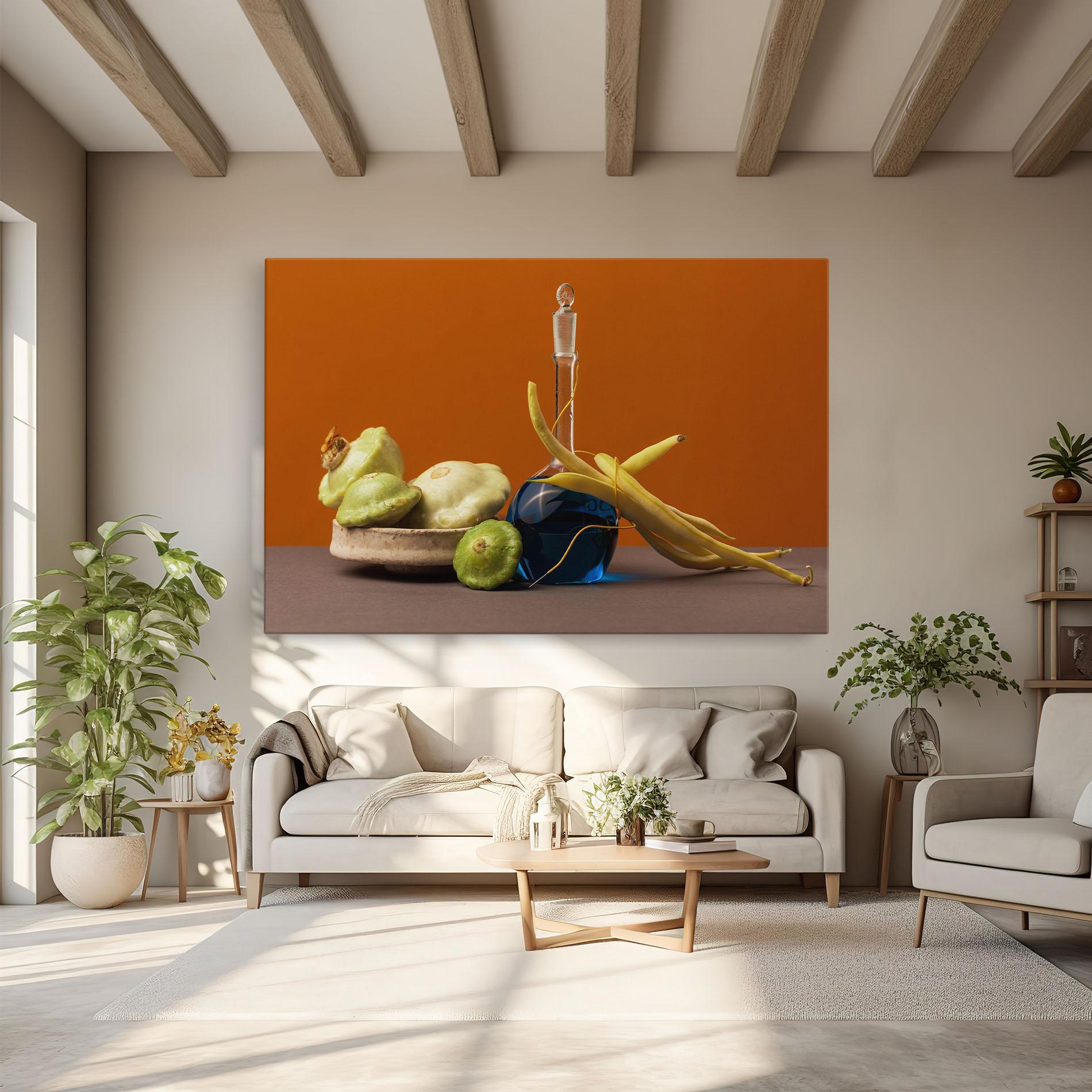 Tablou Canvas Vegetables Blue Liquid mockup 6