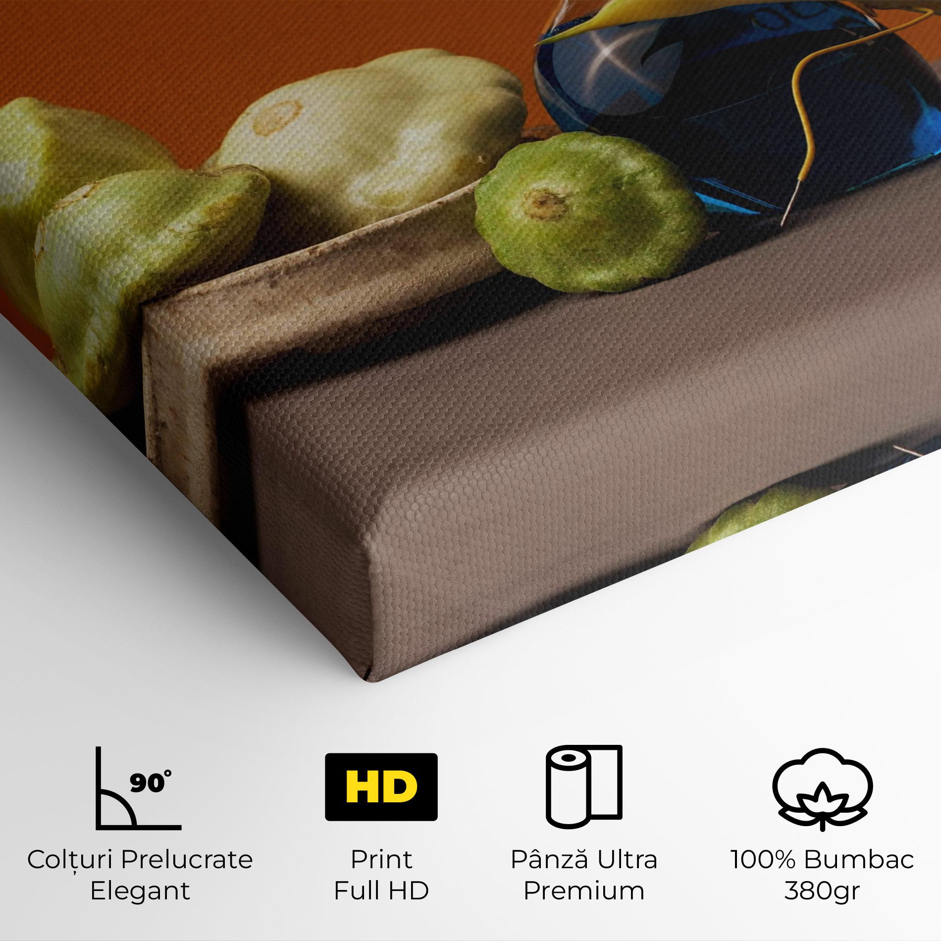 Tablou Canvas Vegetables Blue Liquid mockup 4