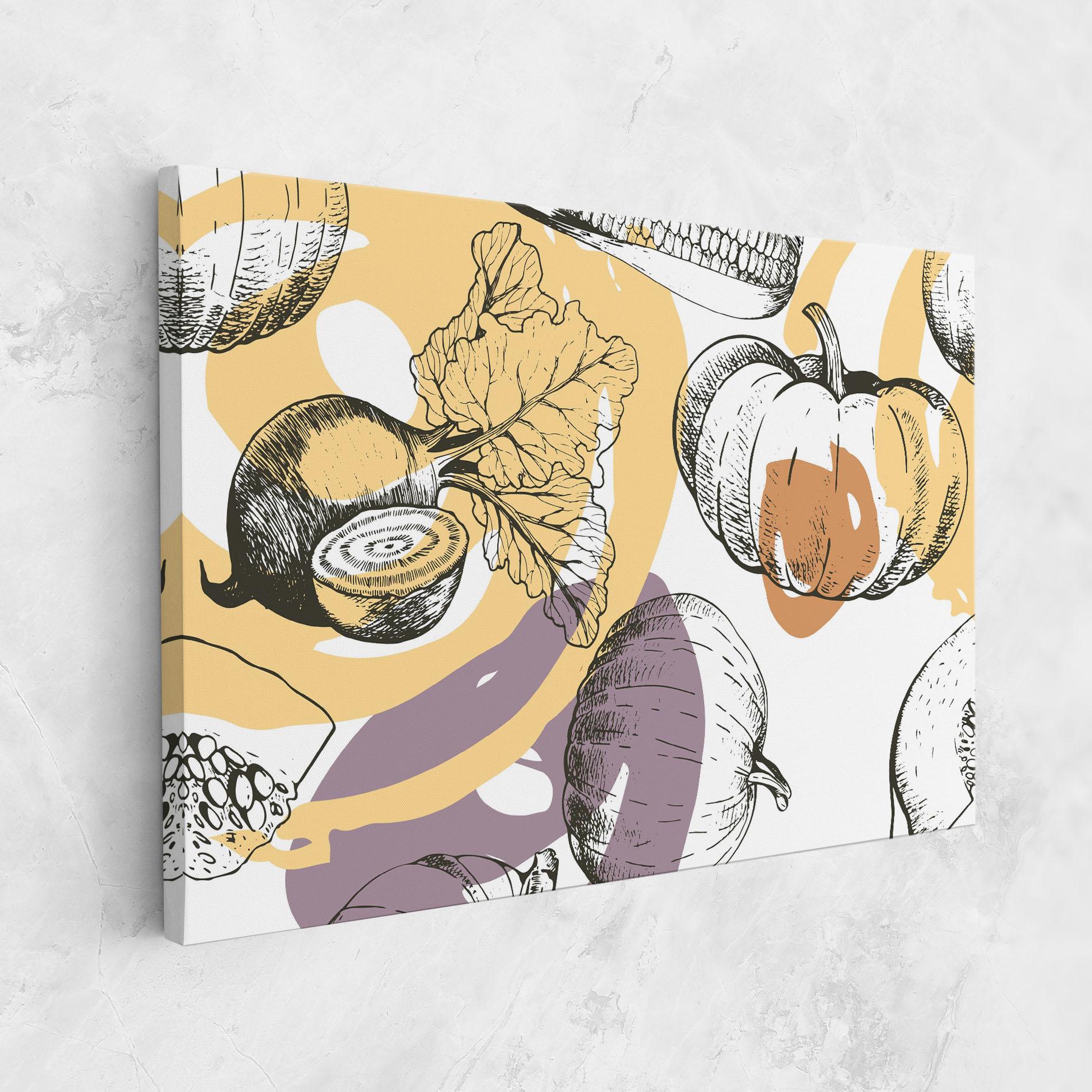 Tablou Canvas Cream Vegetables Art mockup 1