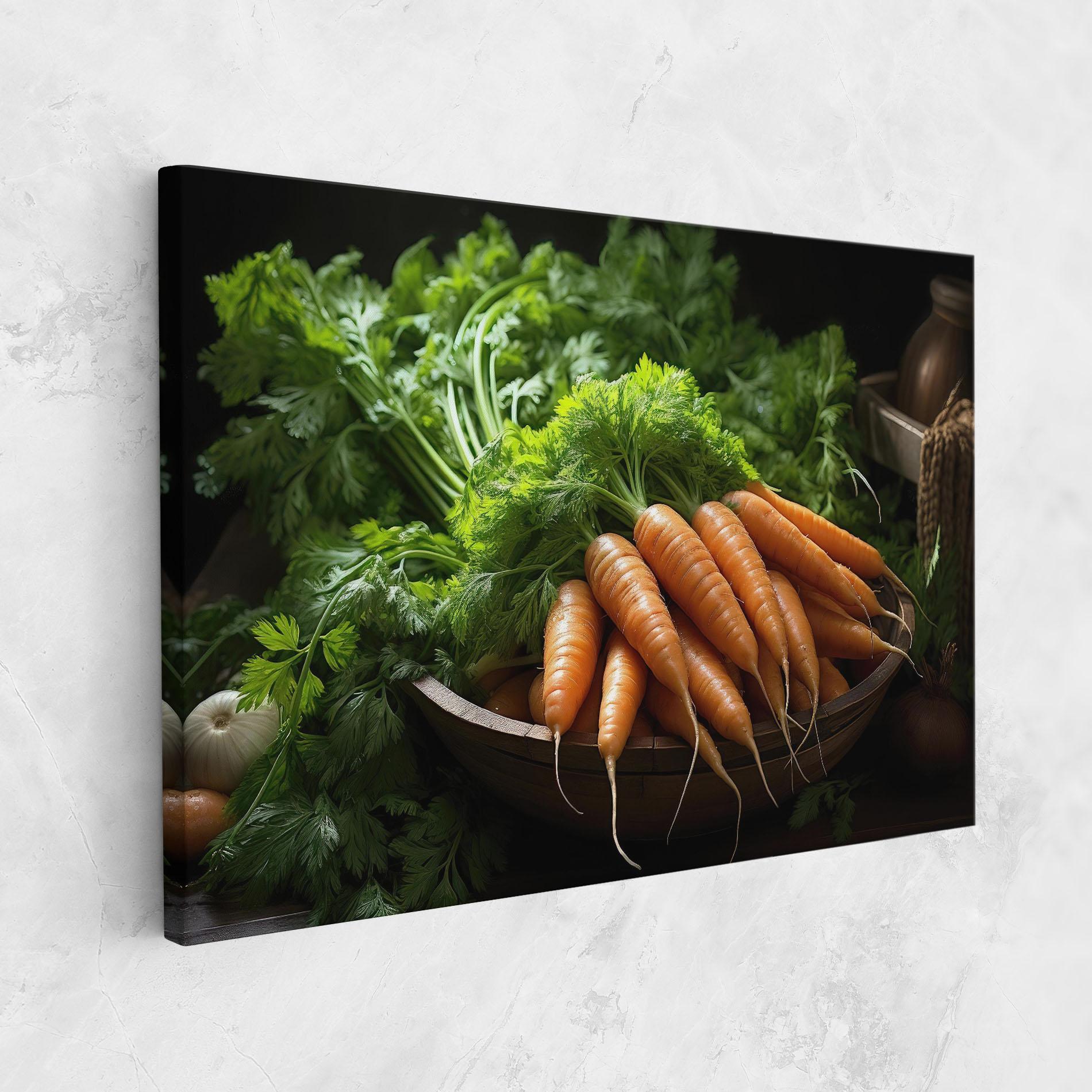 Tablou Canvas Fresh Carrots Basket mockup 1