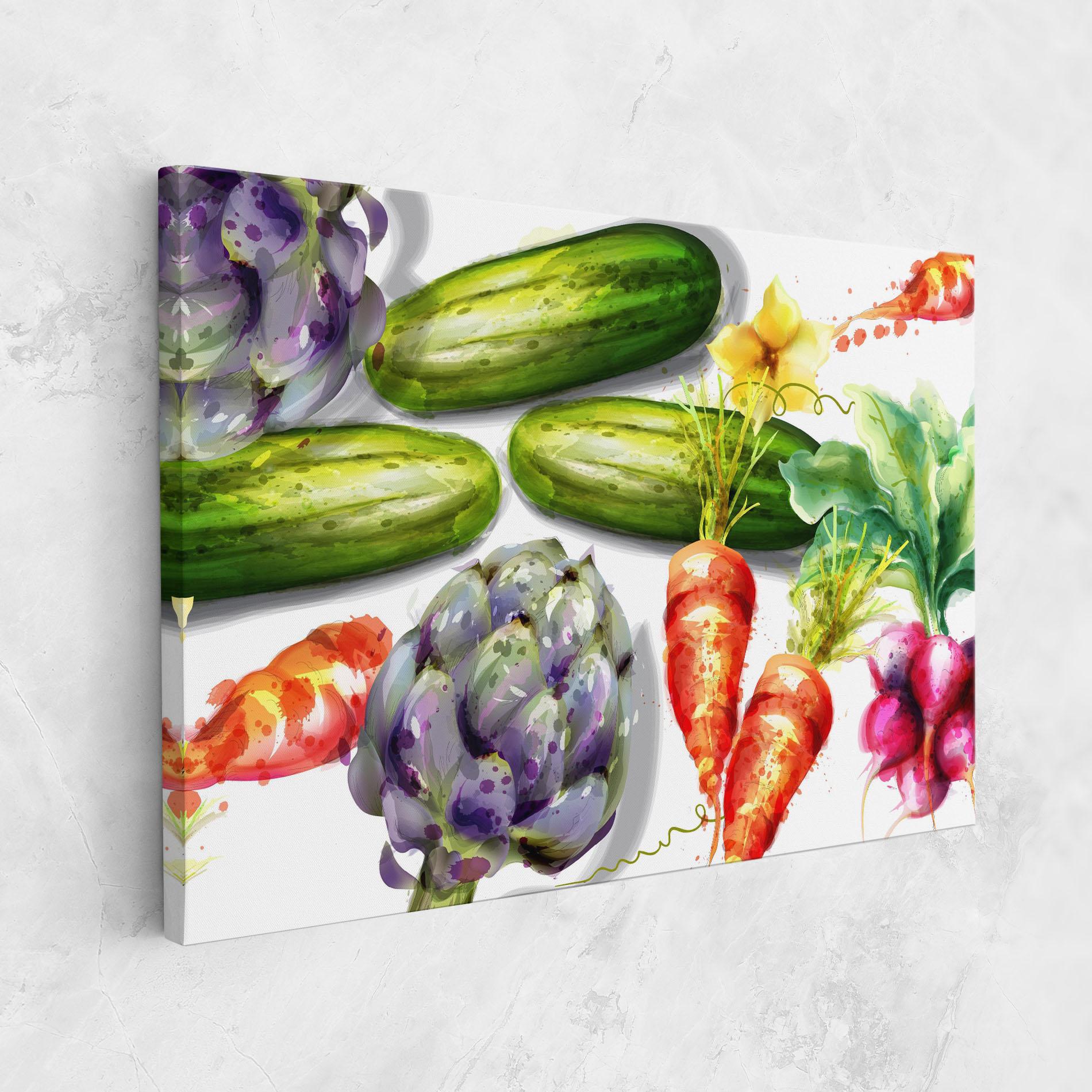 Tablou Canvas Watercolor Vegetables mockup 1