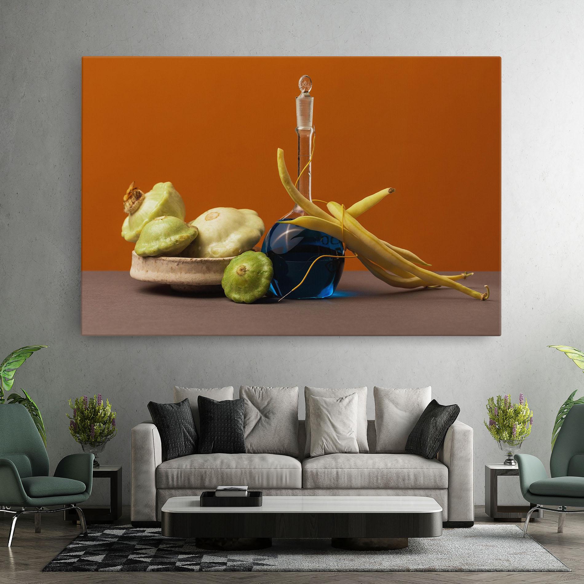 Tablou Canvas Vegetables Blue Liquid mockup 7