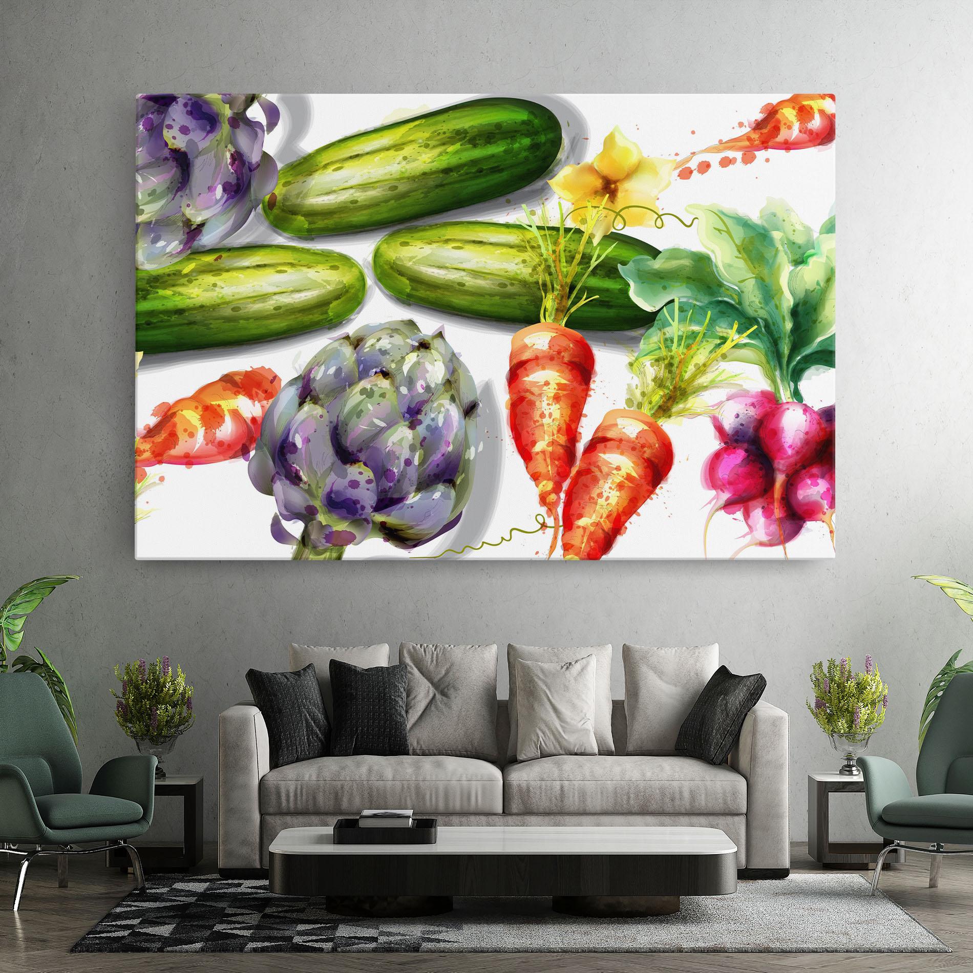 Tablou Canvas Watercolor Vegetables mockup 7