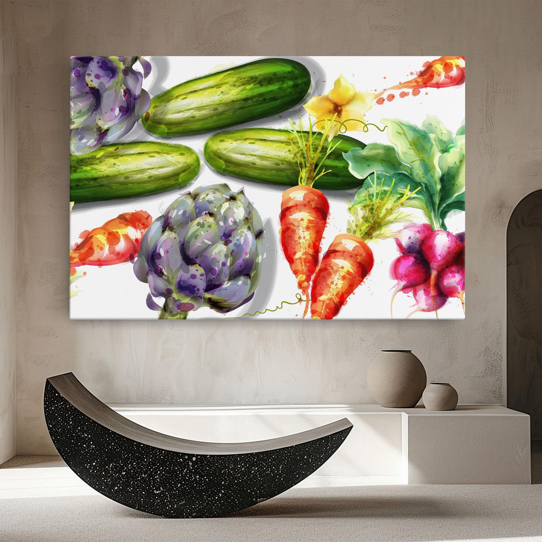 Tablou Canvas Watercolor Vegetables mockup 8
