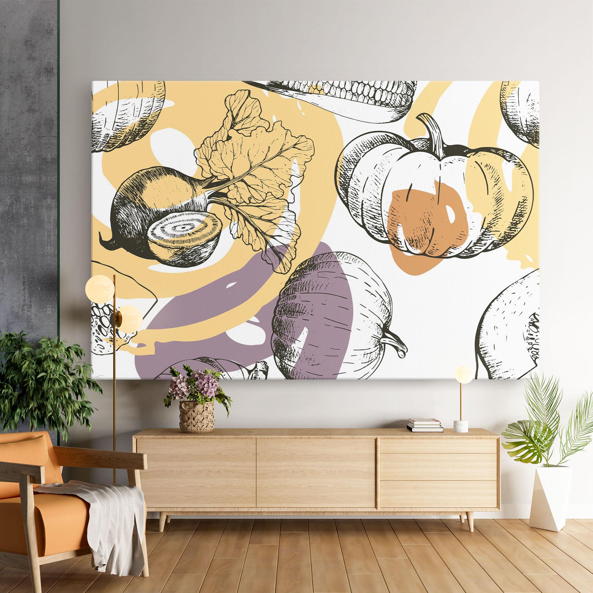Tablou Canvas Cream Vegetables Art mockup 9