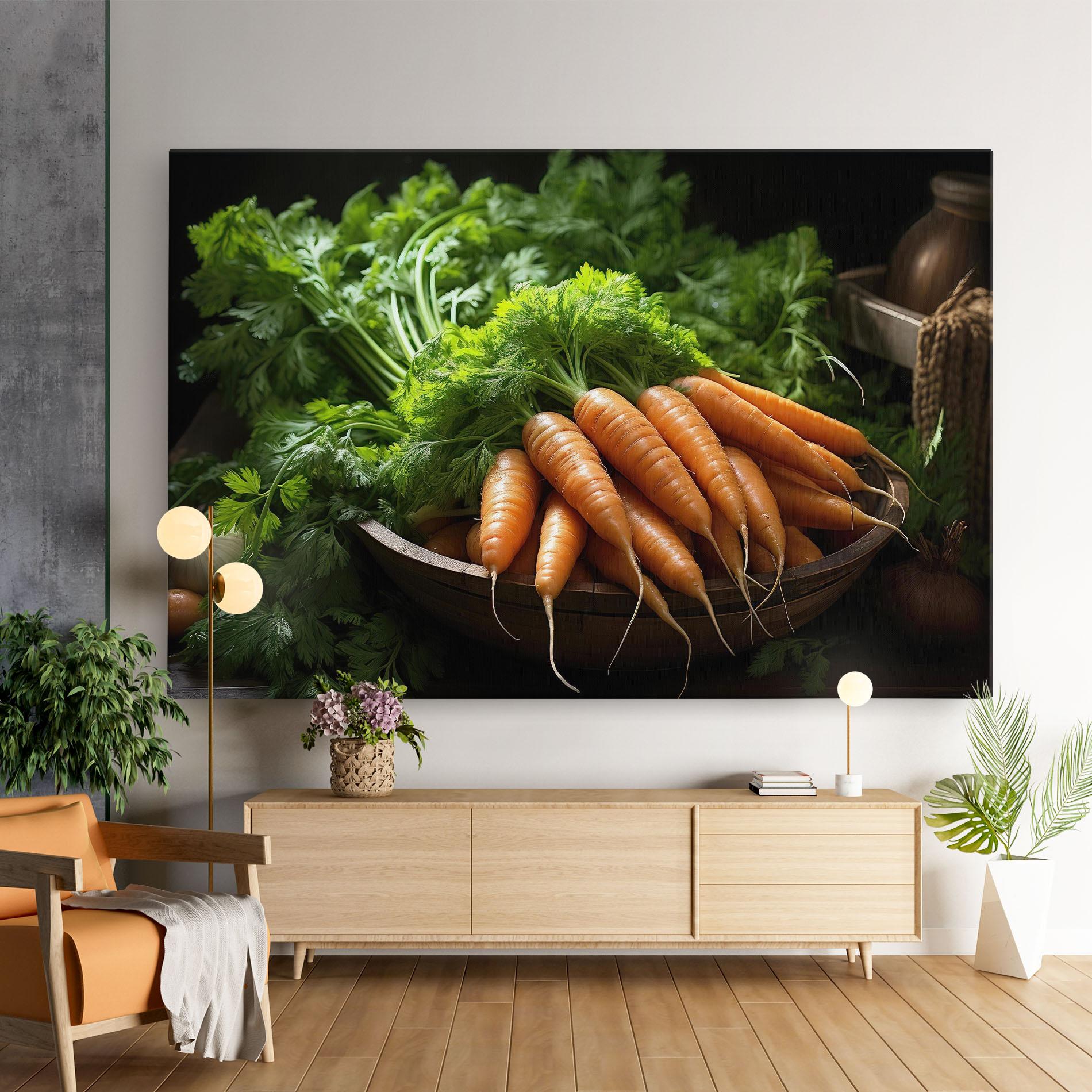 Tablou Canvas Fresh Carrots Basket mockup 9