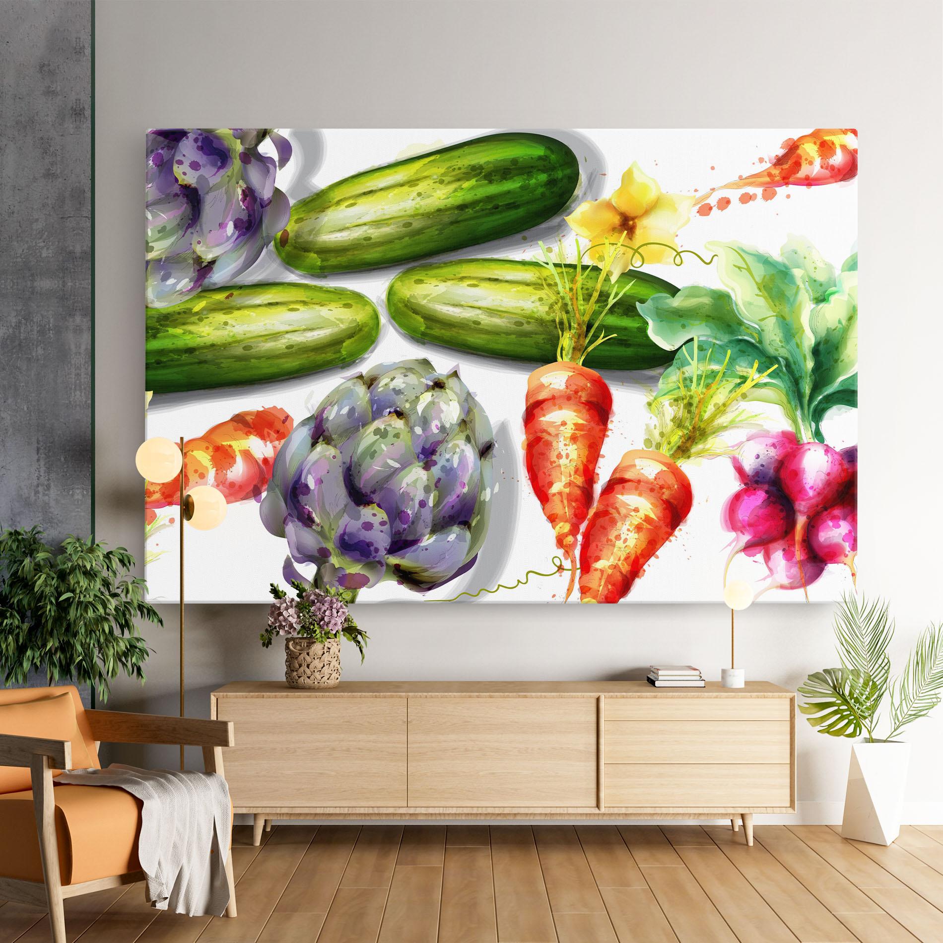Tablou Canvas Watercolor Vegetables mockup 9