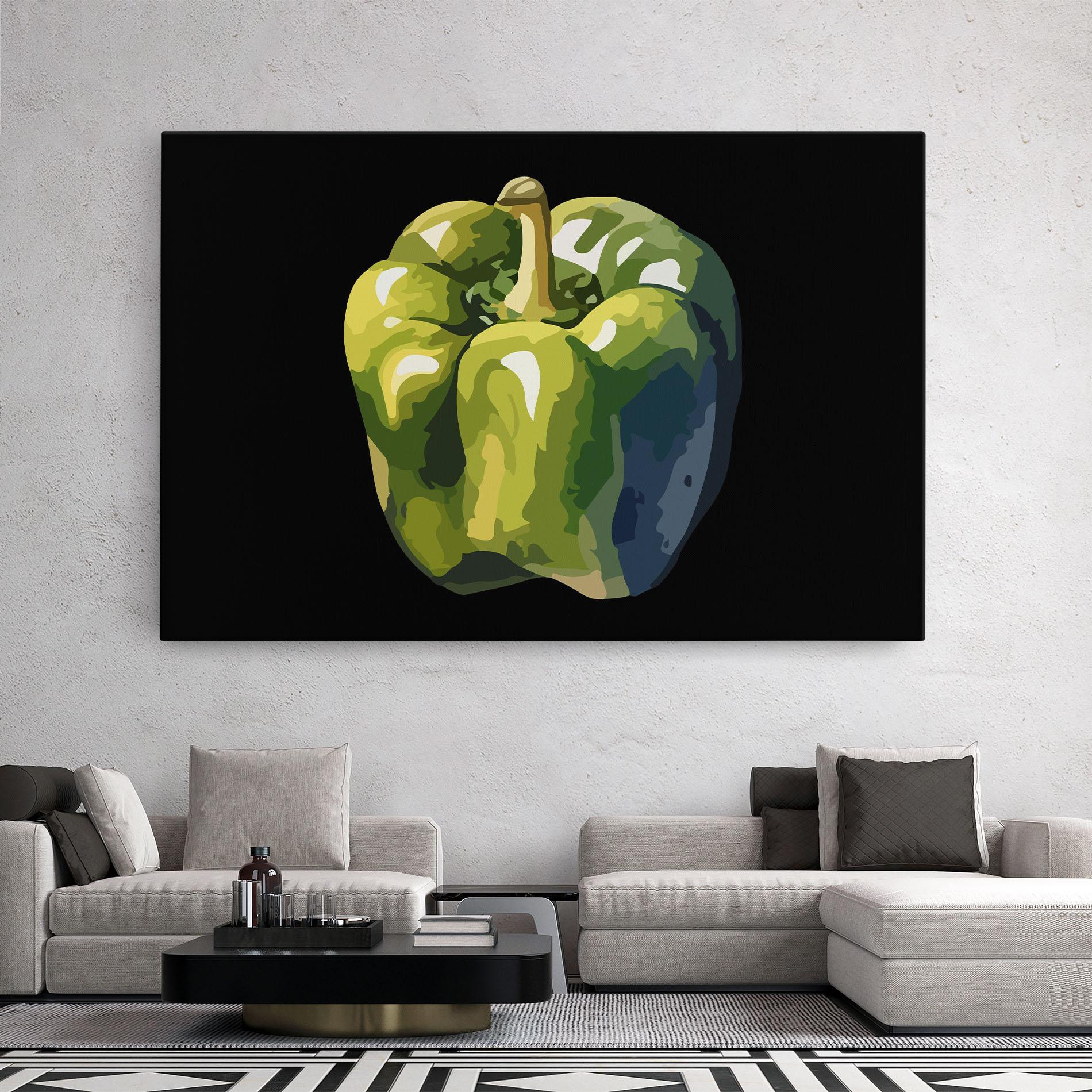 Tablou Canvas Bellpepper Green Grey mockup 2