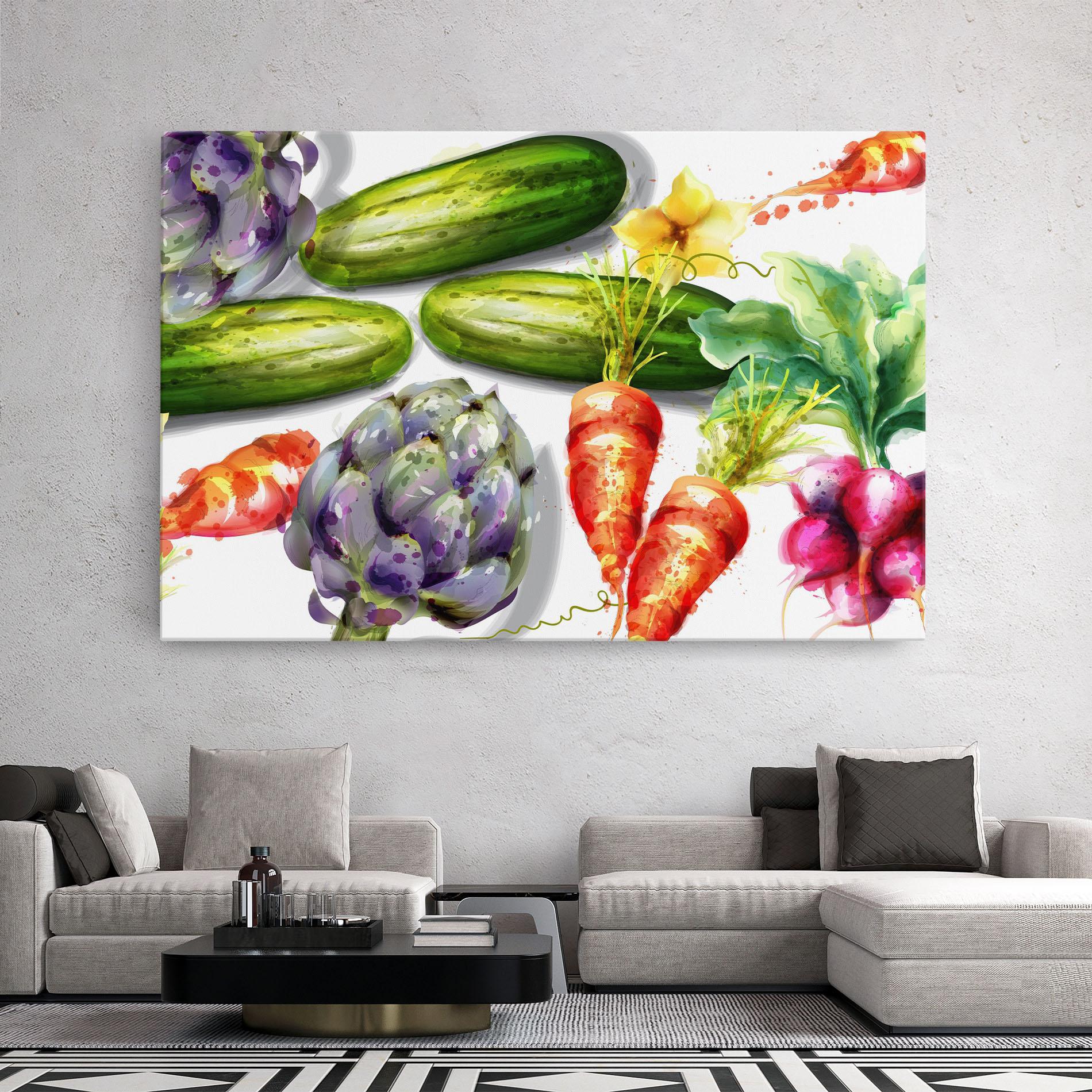 Tablou Canvas Watercolor Vegetables mockup 2
