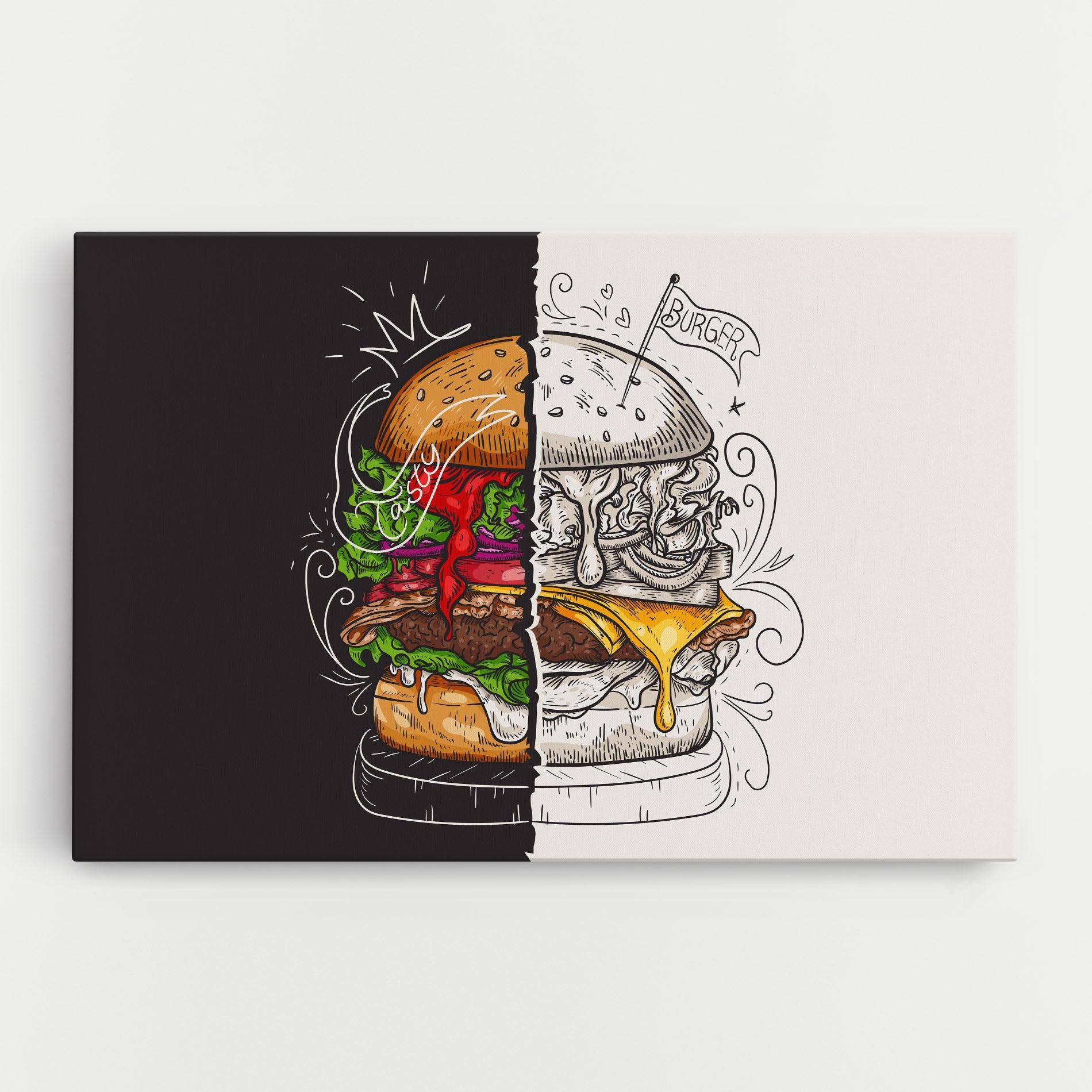 Tablou Canvas Burger Art mockup 0