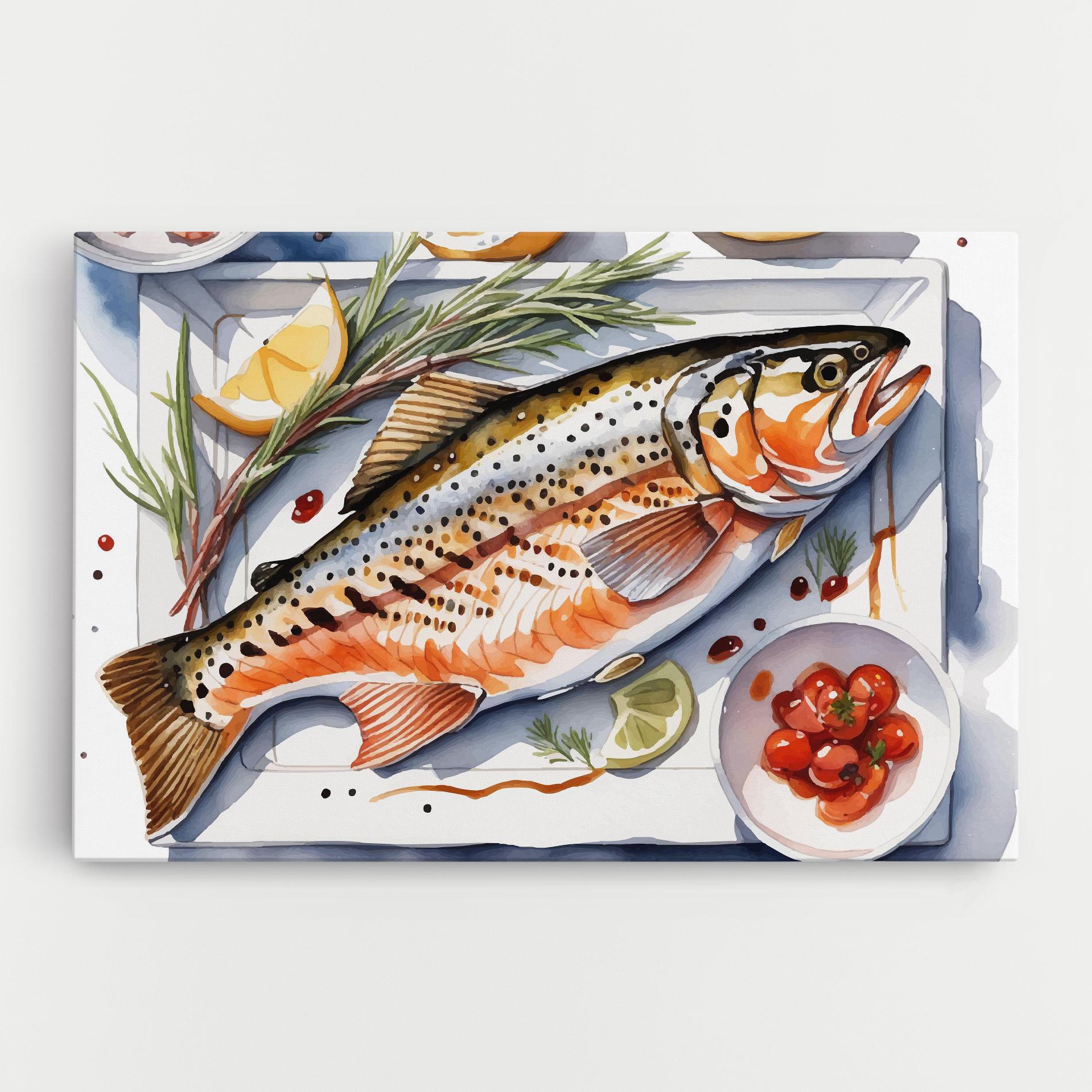 Tablou Canvas Grilled Trout mockup 0