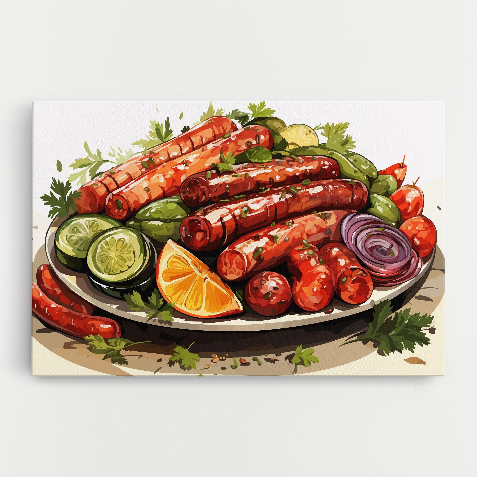 Tablou Canvas Tasty Sousages mockup 0