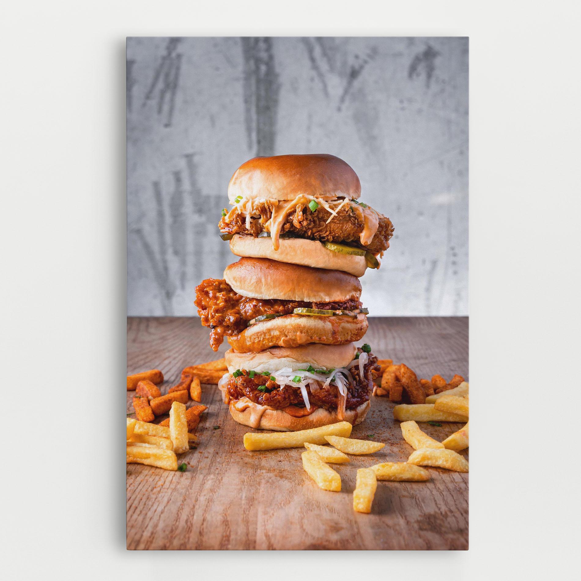 Tablou Canvas Triple Hamburger mockup 0
