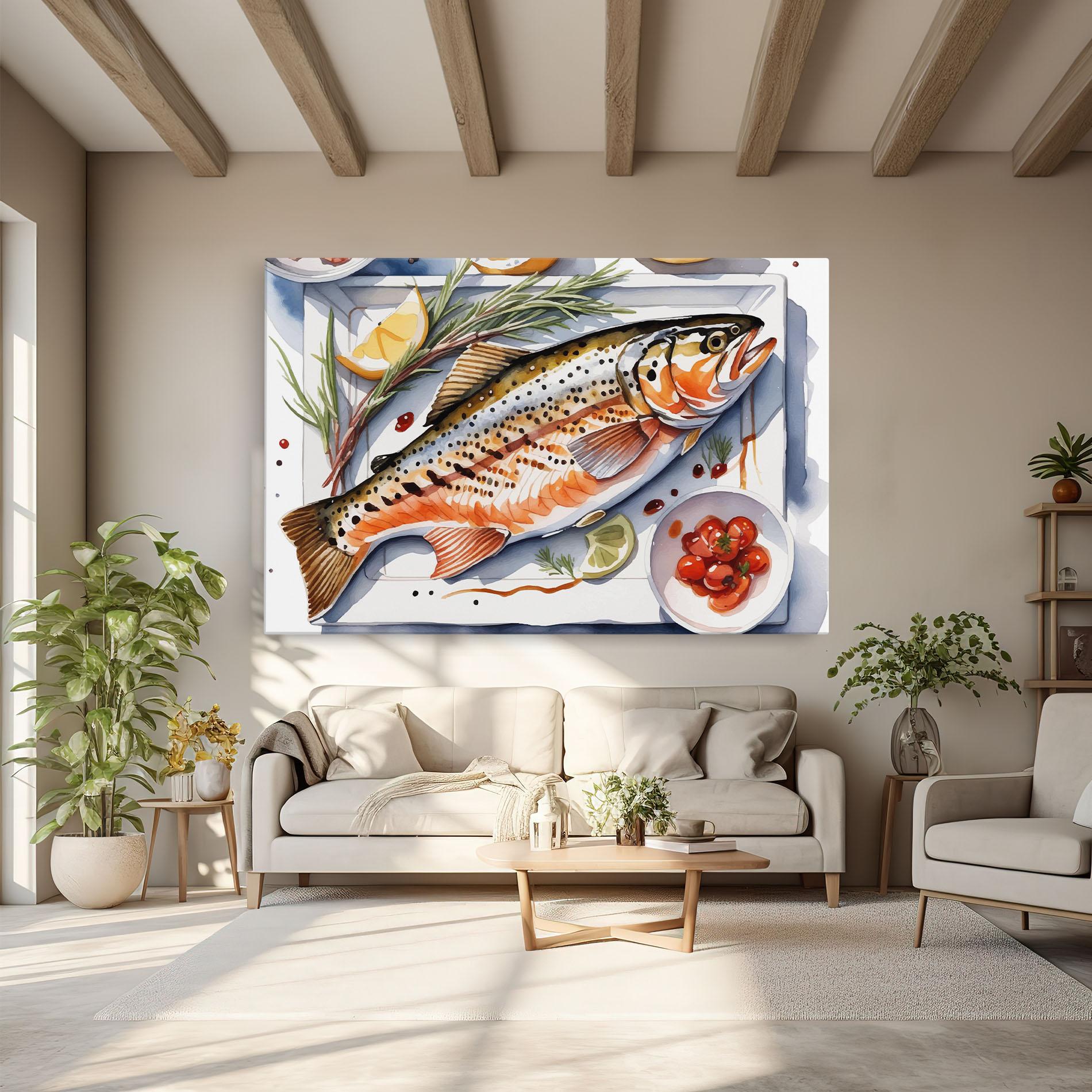 Tablou Canvas Grilled Trout mockup 6