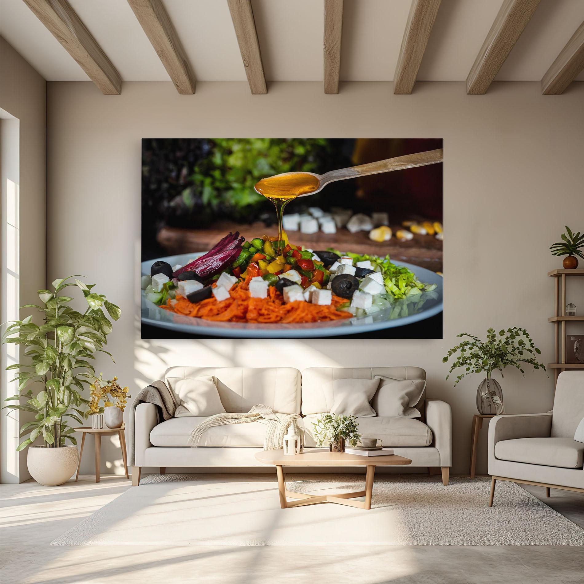 Tablou Canvas Honey Over Food mockup 6