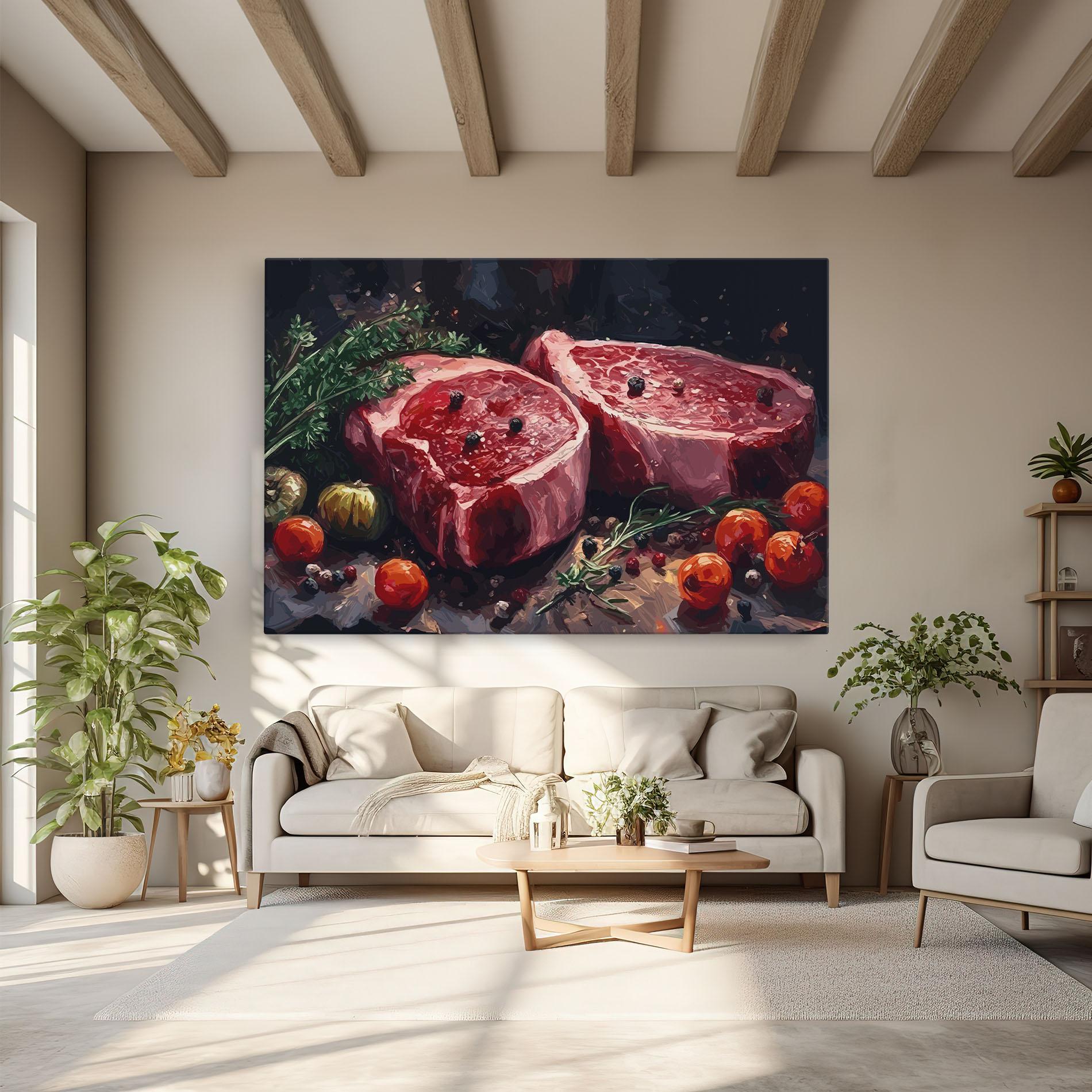 Tablou Canvas Meat With Tomatoes mockup 6