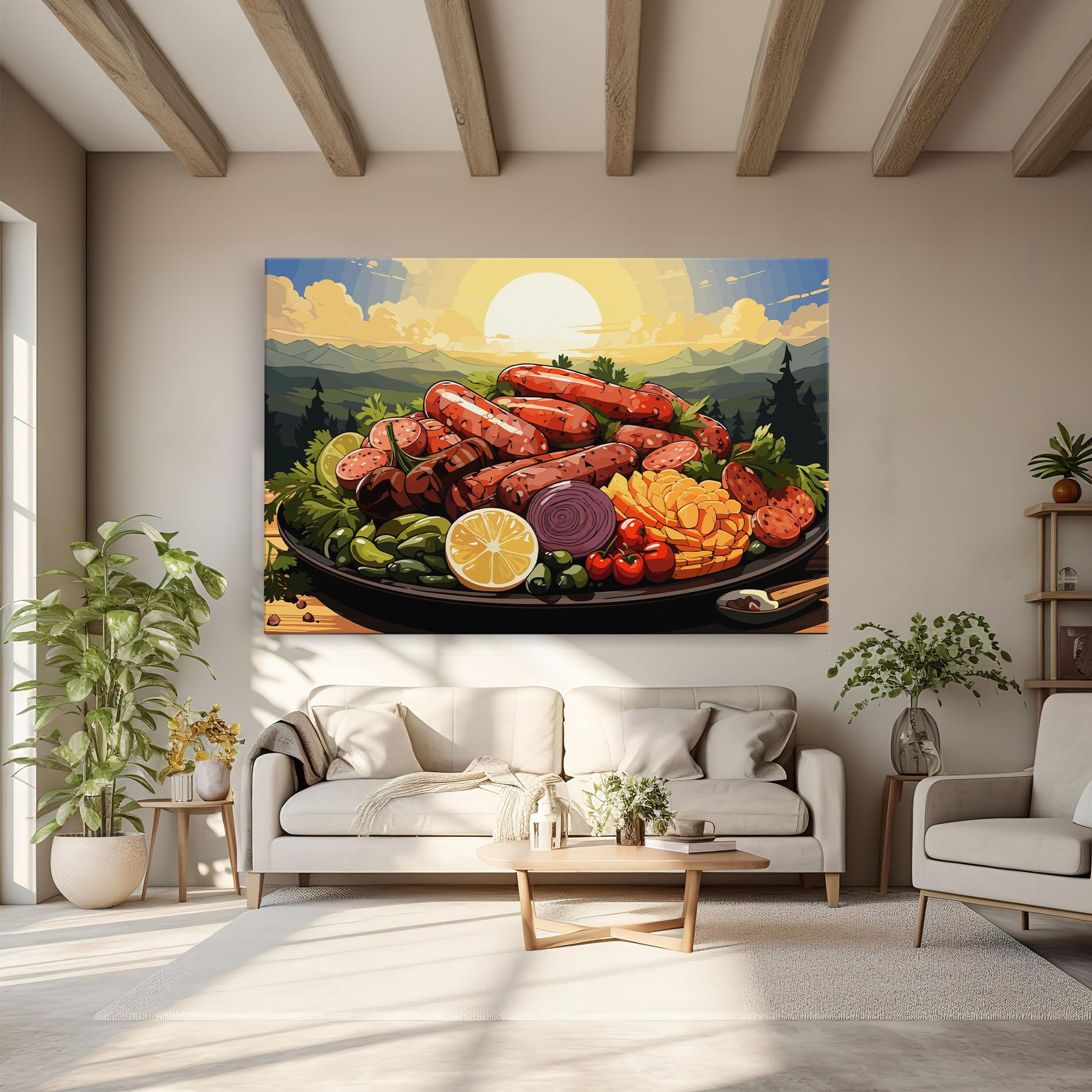Tablou Canvas Sunset Sousages mockup 6