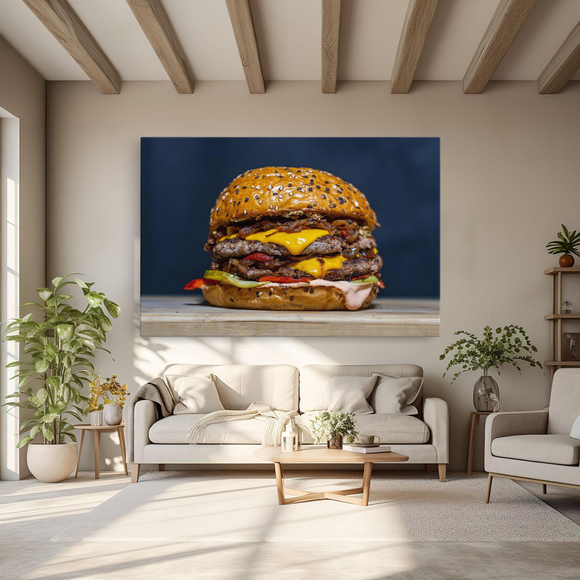 Tablou Canvas Tasty Hamburger mockup 6
